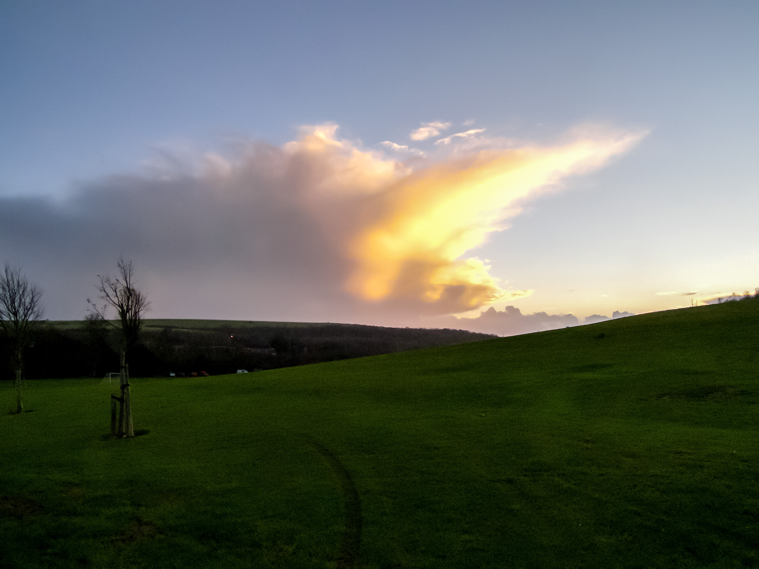 Winter sunset clouds over Stanmer Park Walk UK