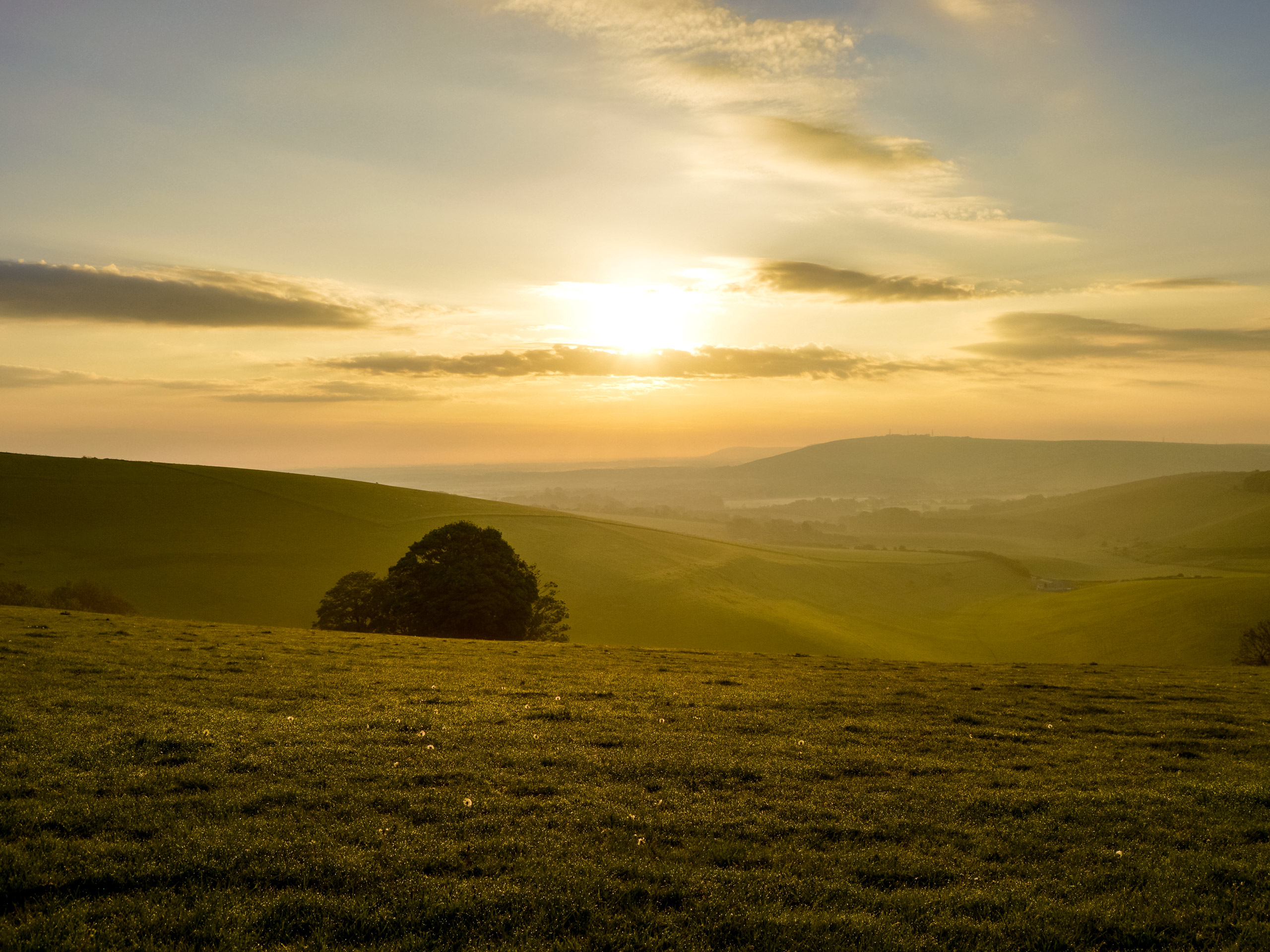 Sunrise from Steyning in the South Downs Titch Hill and Steyning