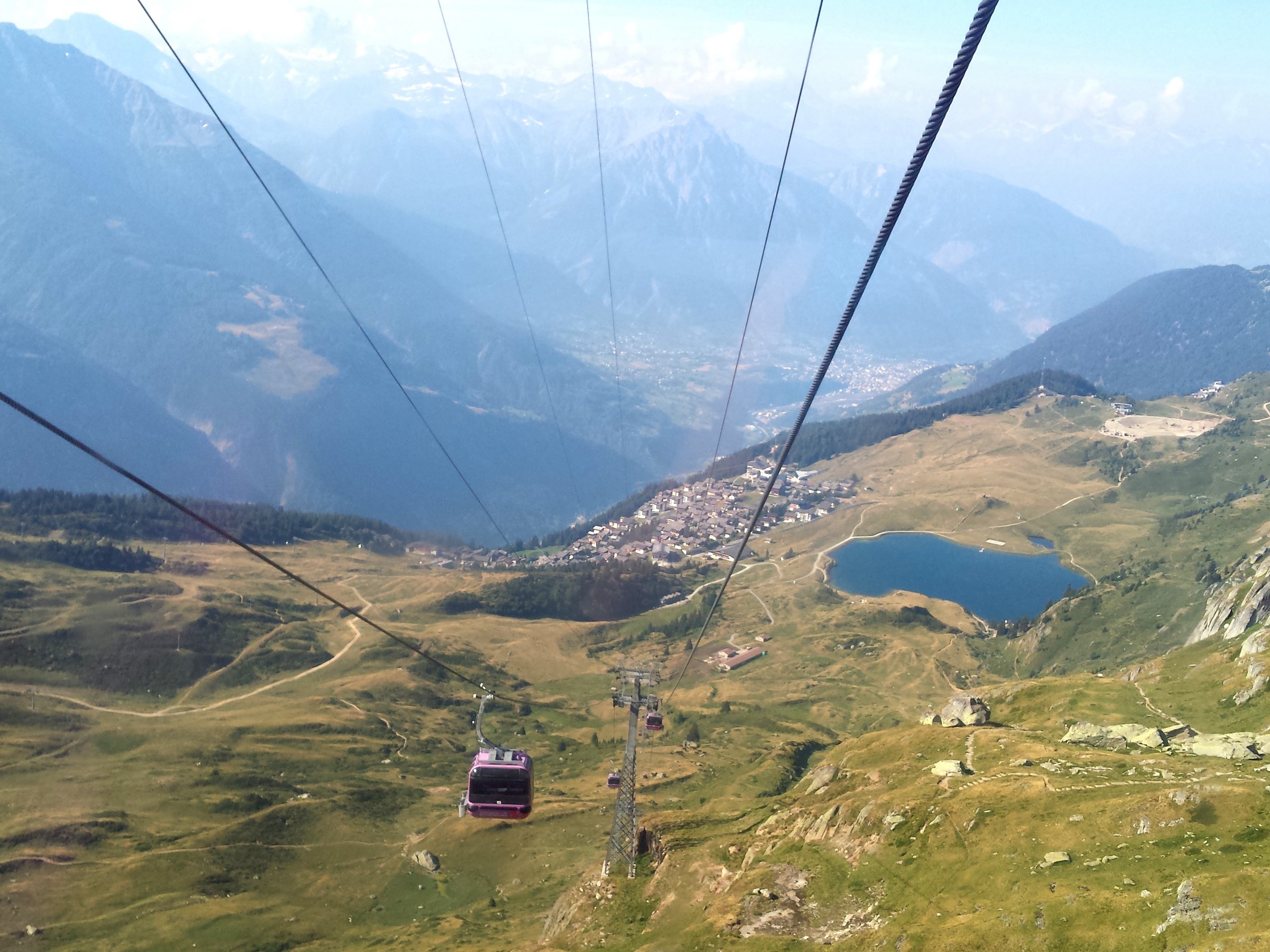 Gondola ascending to the trailhead of Altesch Glacier overlook