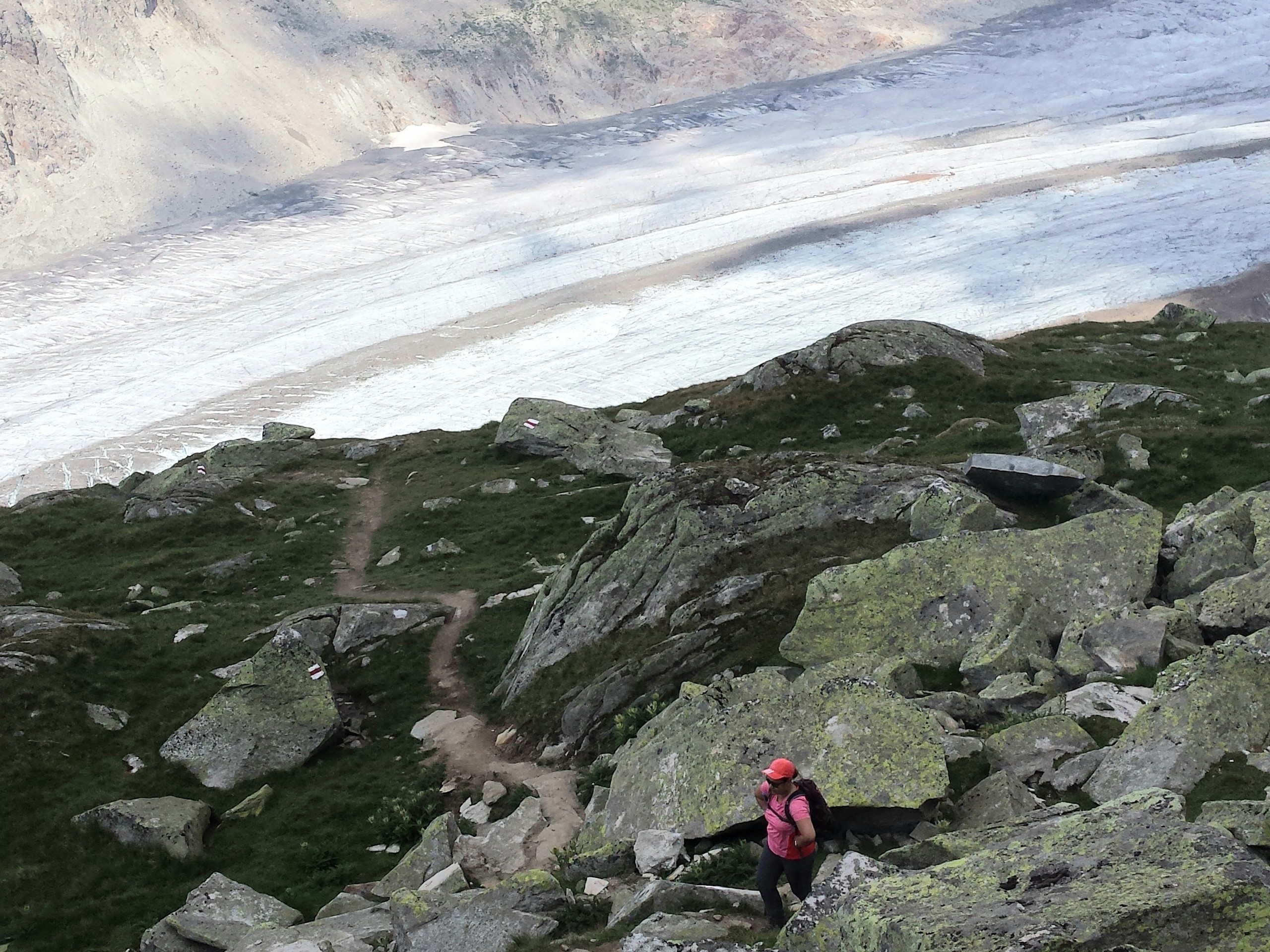 Hiker near Altesch Glacier