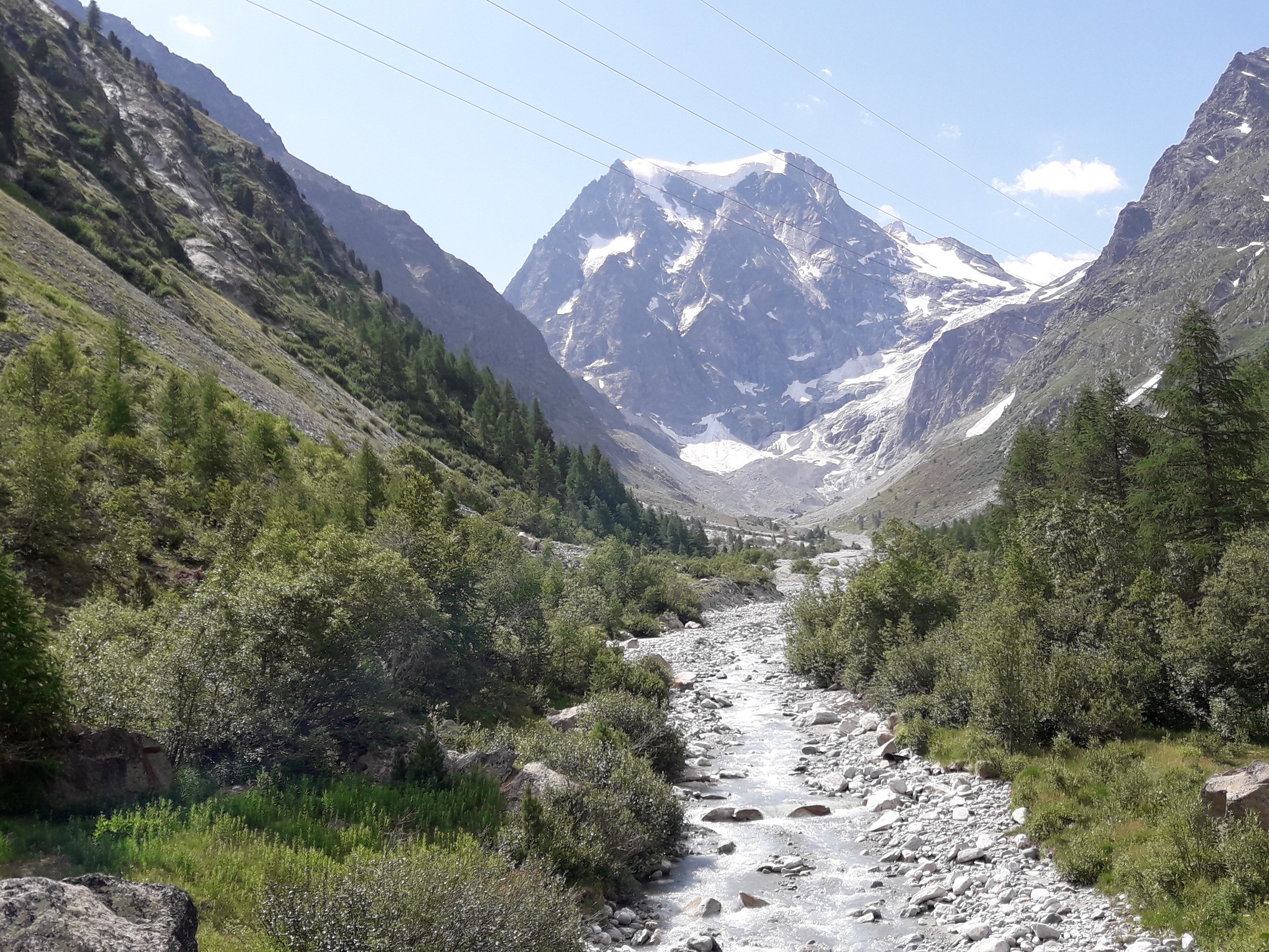 Walking towards the Arolla Glacier