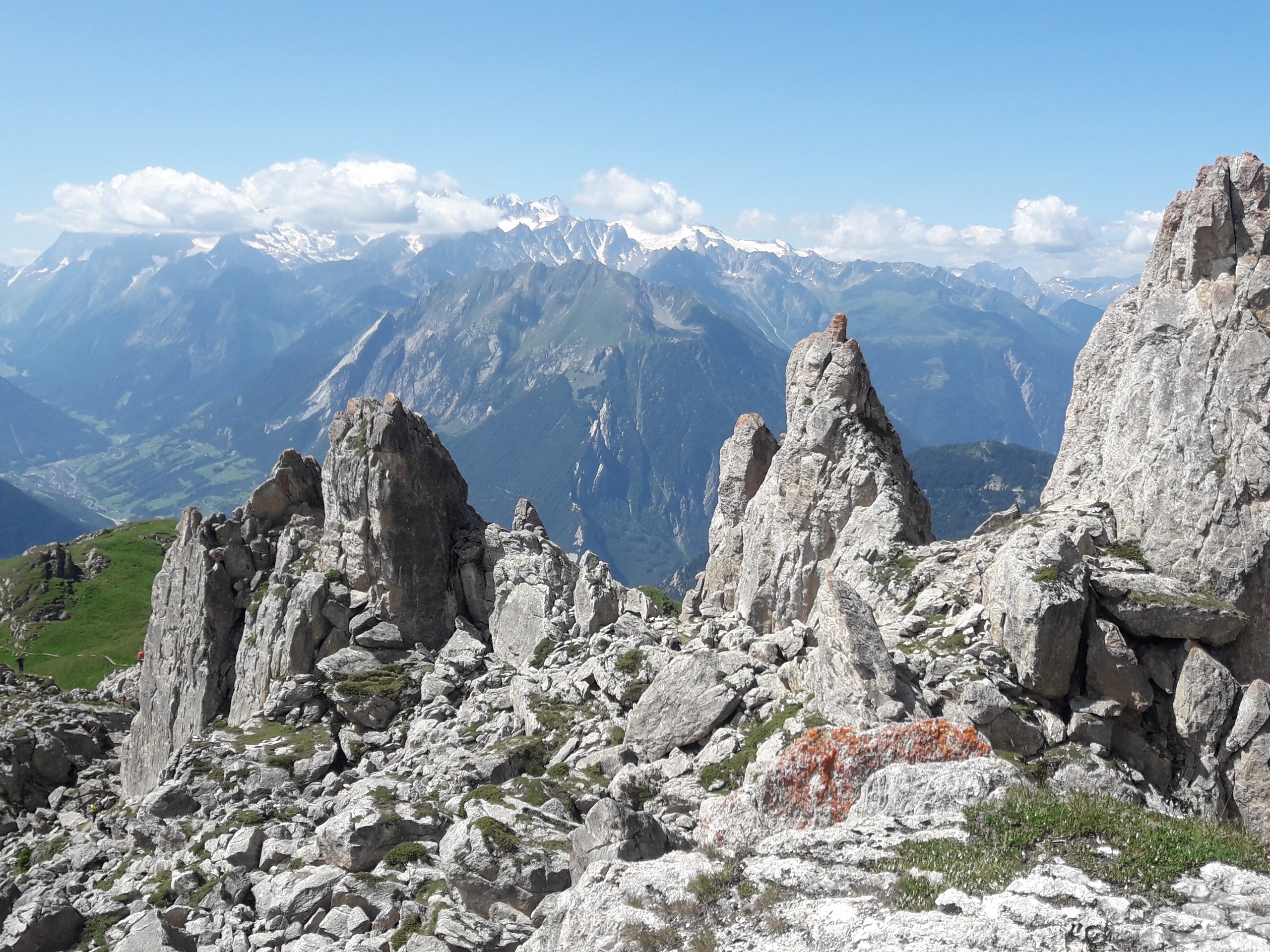 Rock formations near the top of Pierre Avoi peak