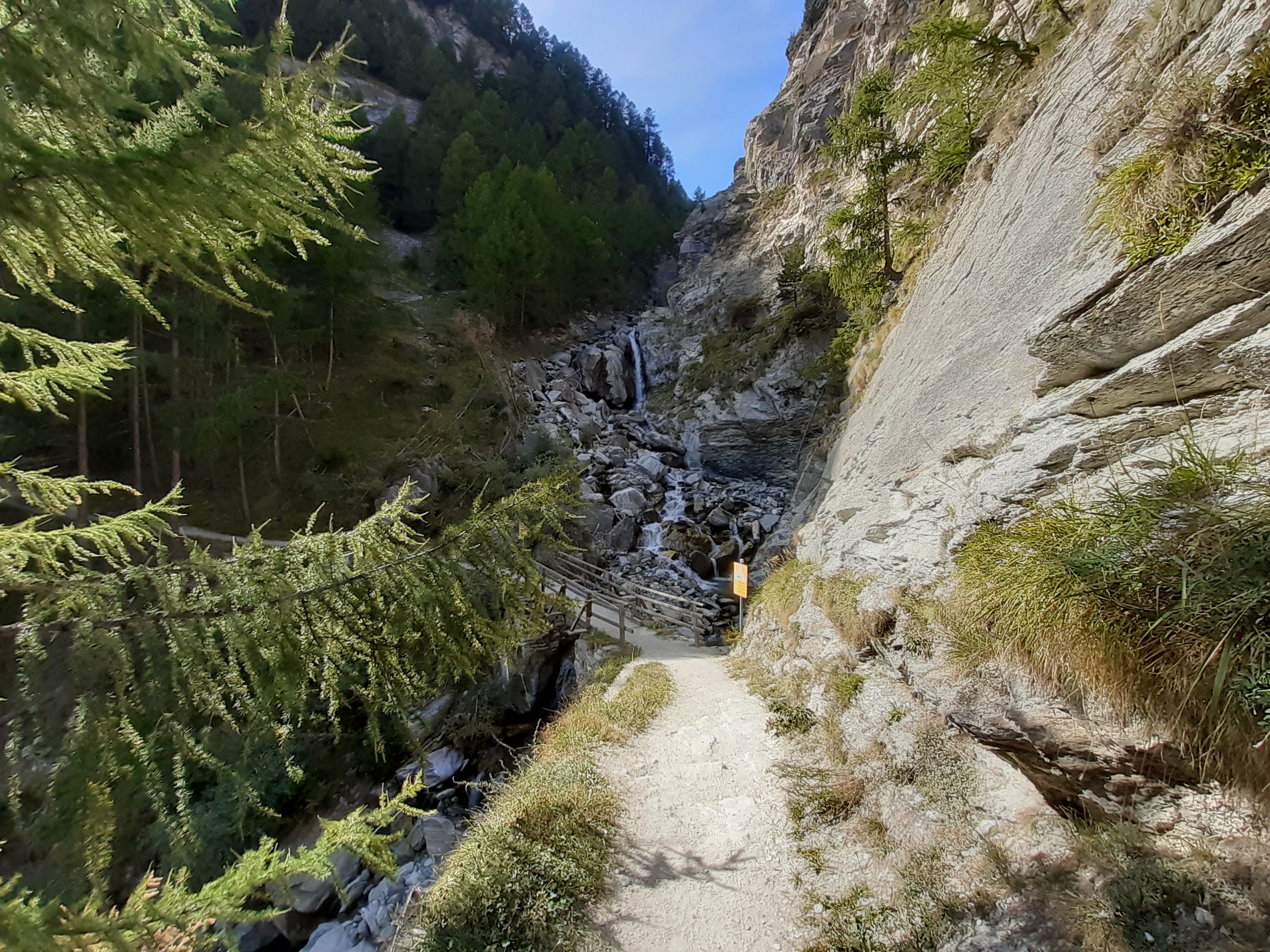 Beautiful path in Swiss Alps