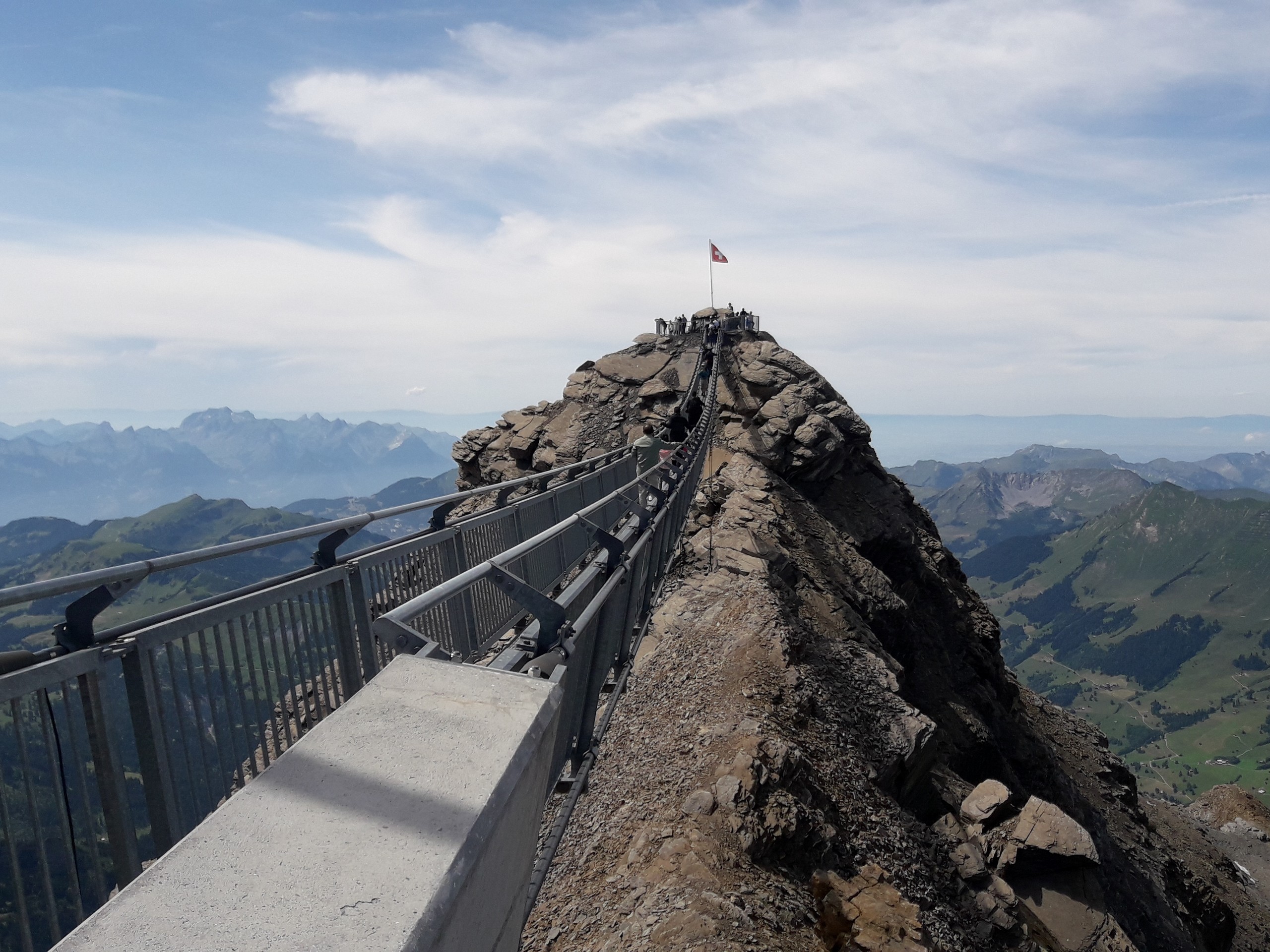 Exposed path in Swiss Alps (Quille du Diable)