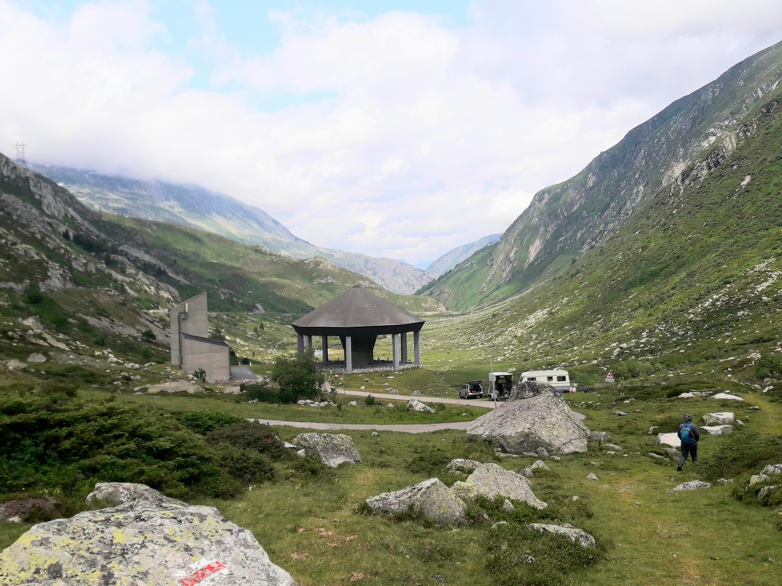 Parking lot near the route from Passo del Gothardo to Hospental