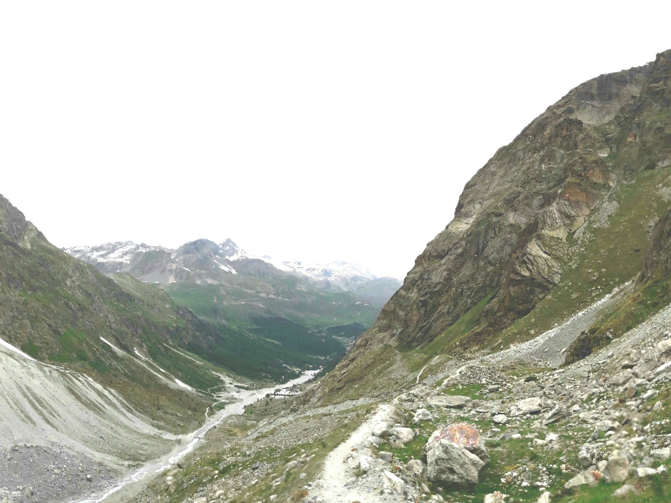 Rocky path of Arolla Glacier trail