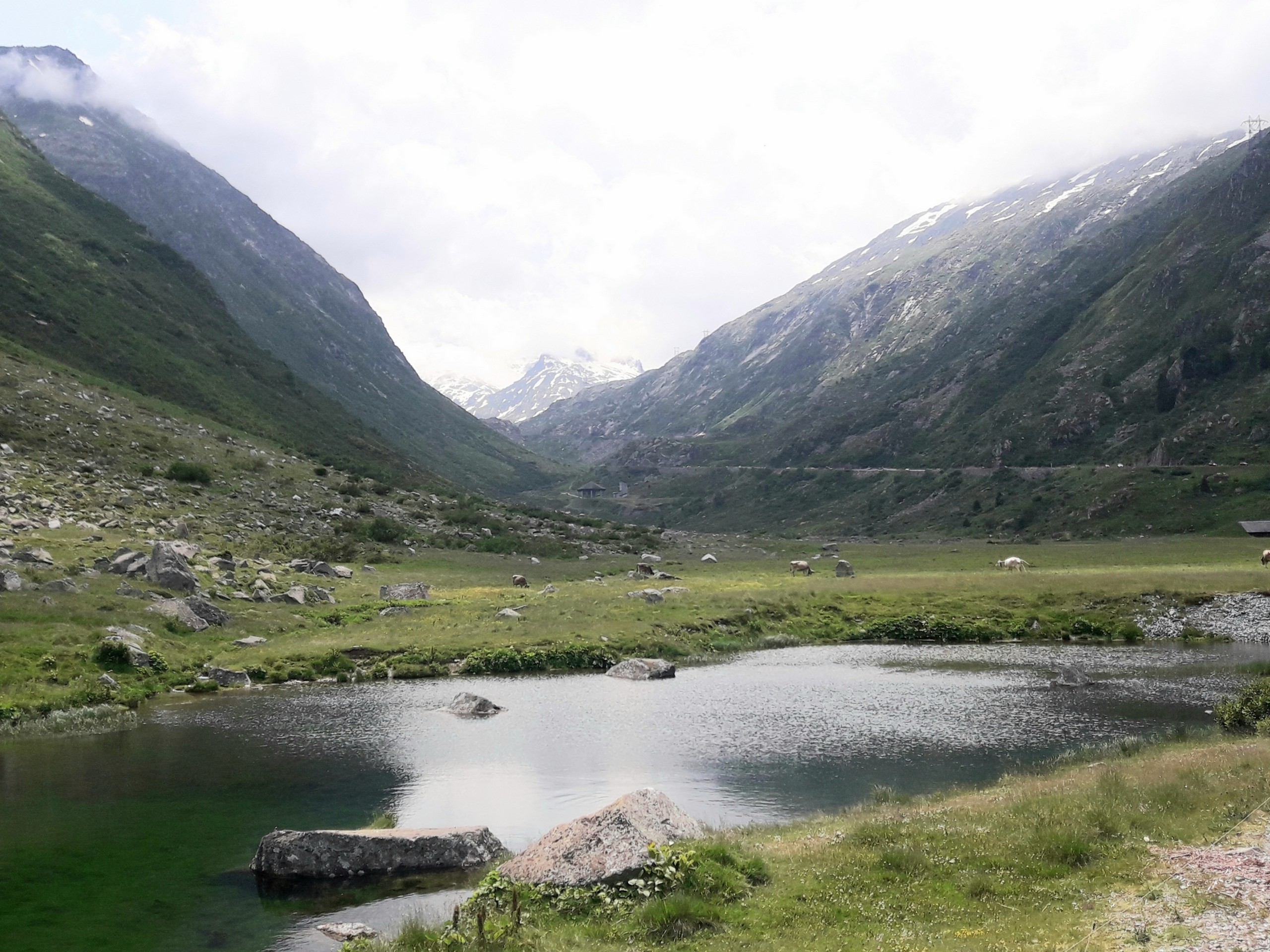 Small lake near the path from Passo del Gothardo to Hospental