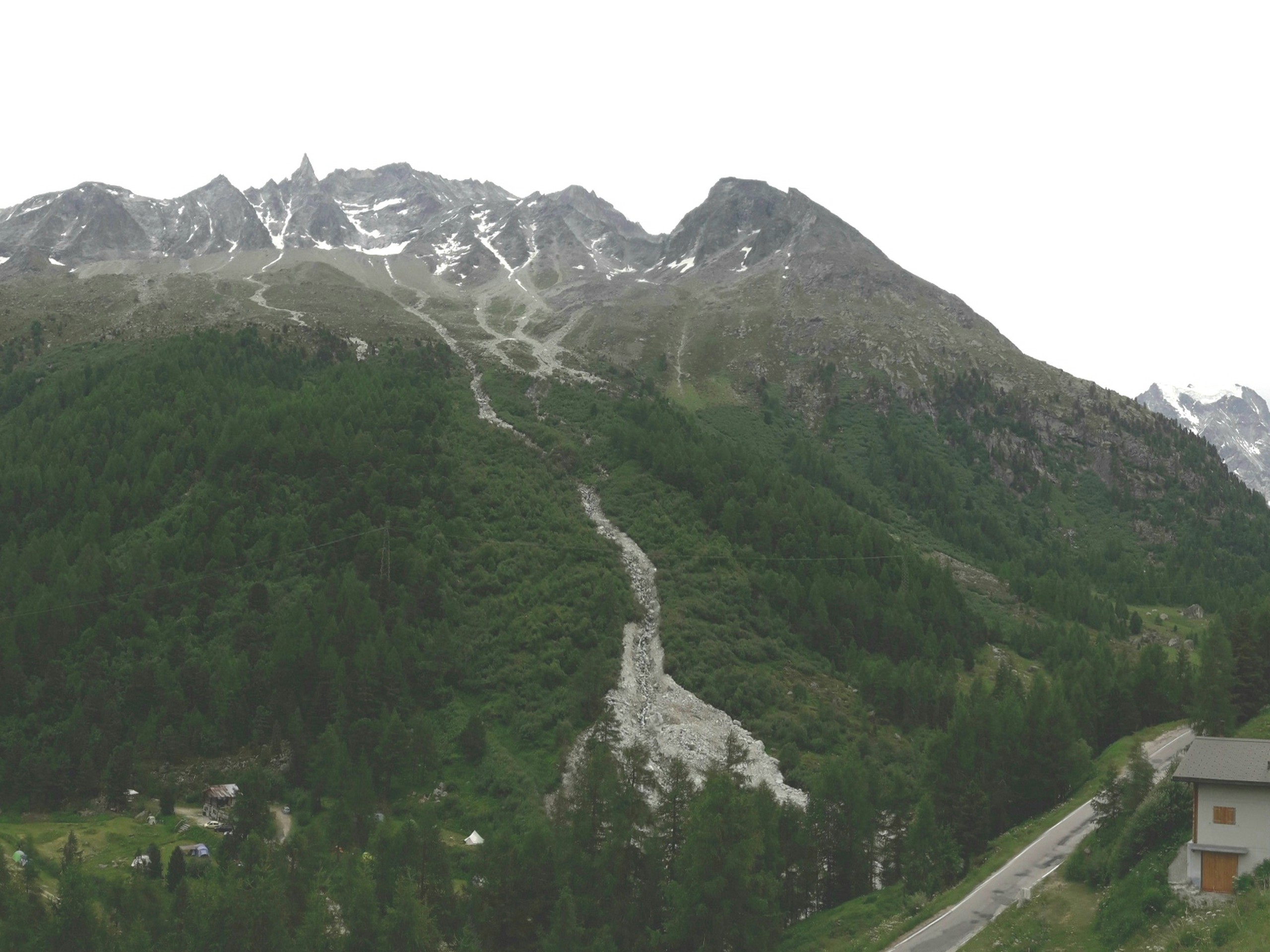 Rockslide seen from Arolla Glacier trail