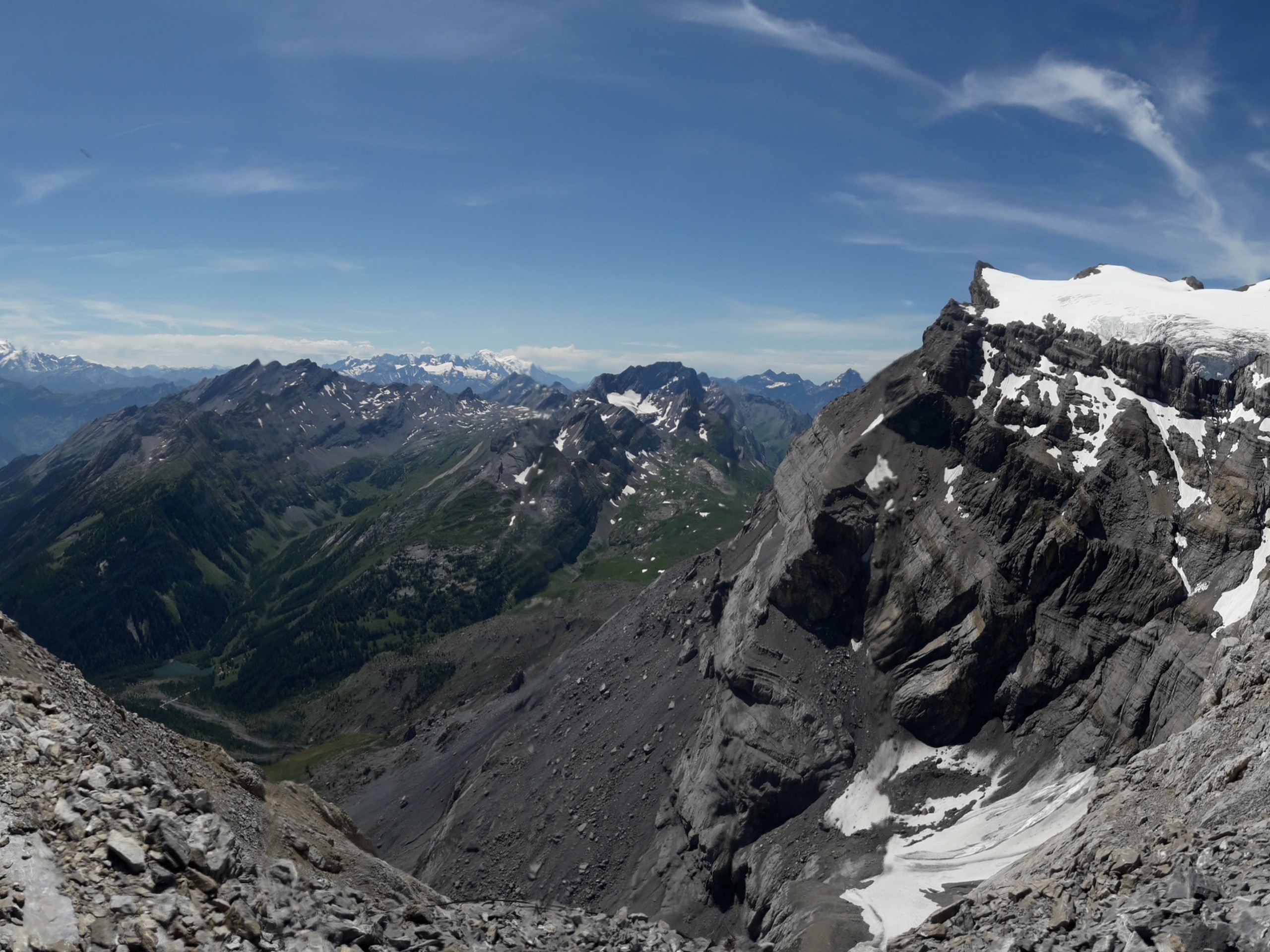 Steep rock formations at Quille du Diable