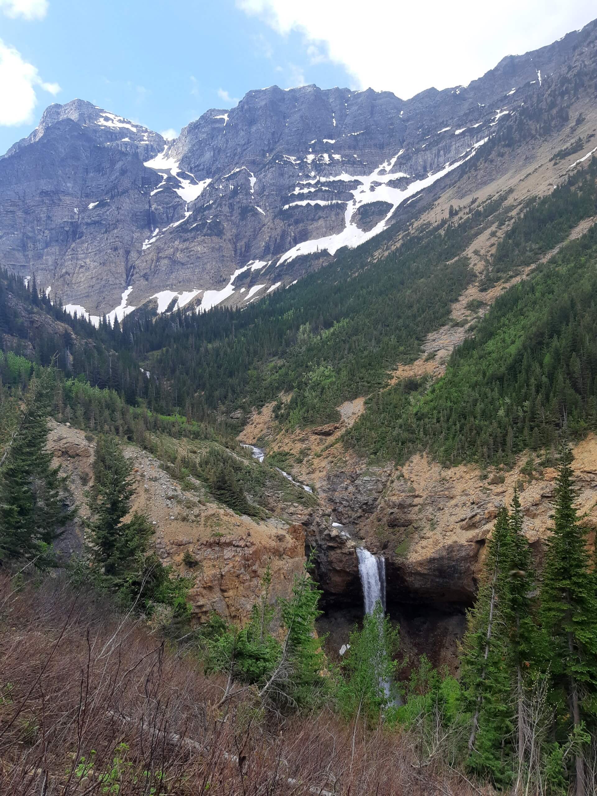 One of several waterfalls seen along the Crypt Lake trail