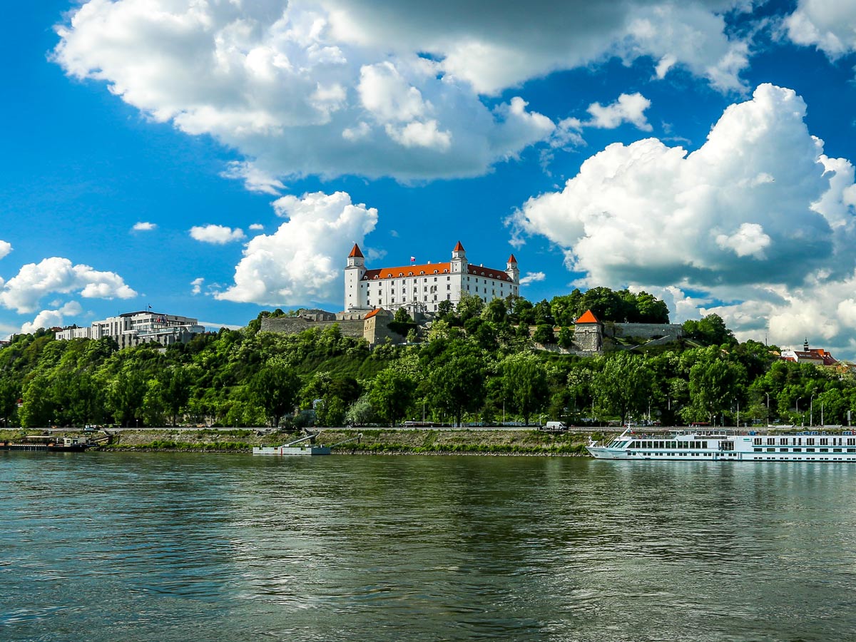 Bratislava Castle The Clouds Slovakia Danube River