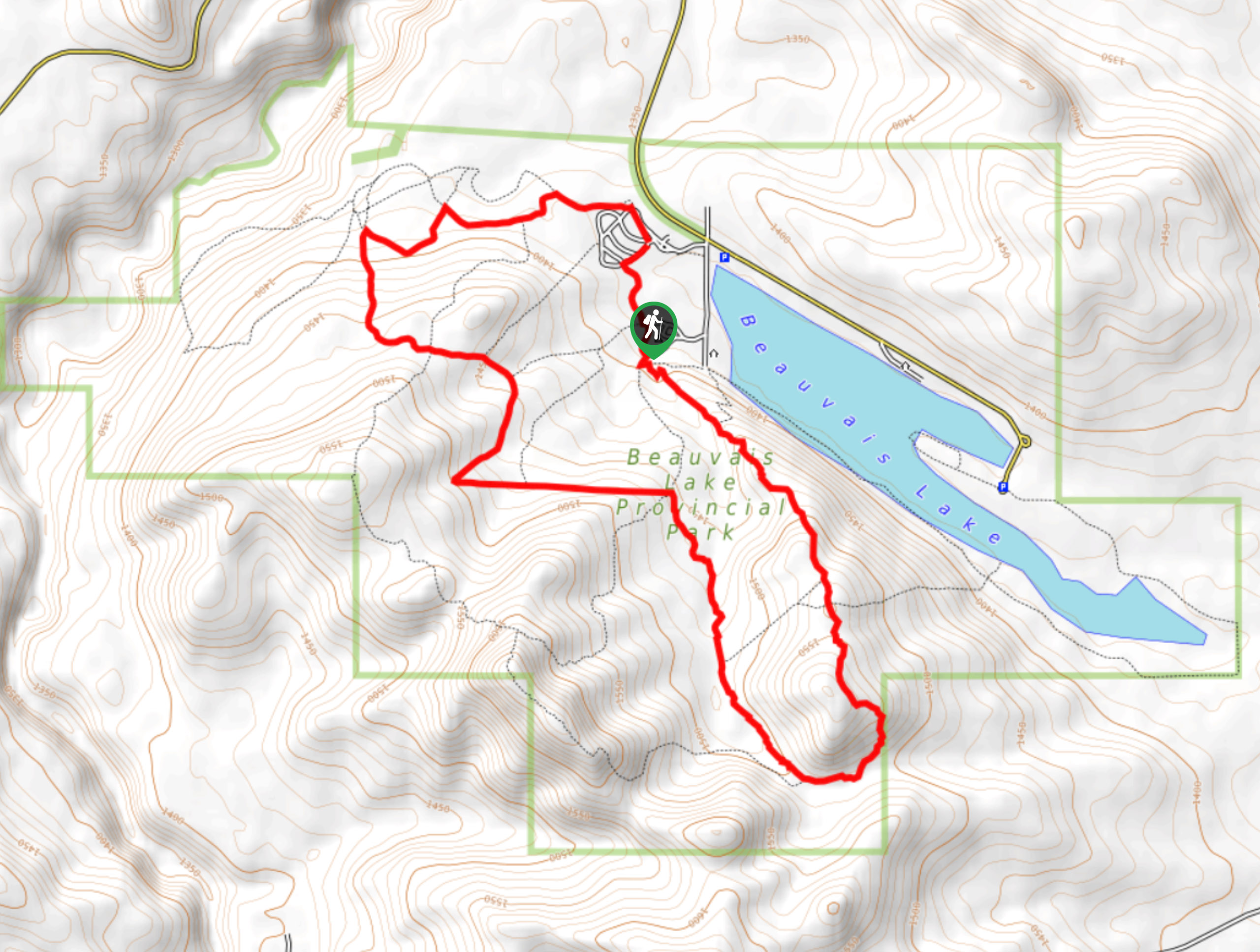 Beauvais Lake Trail Map