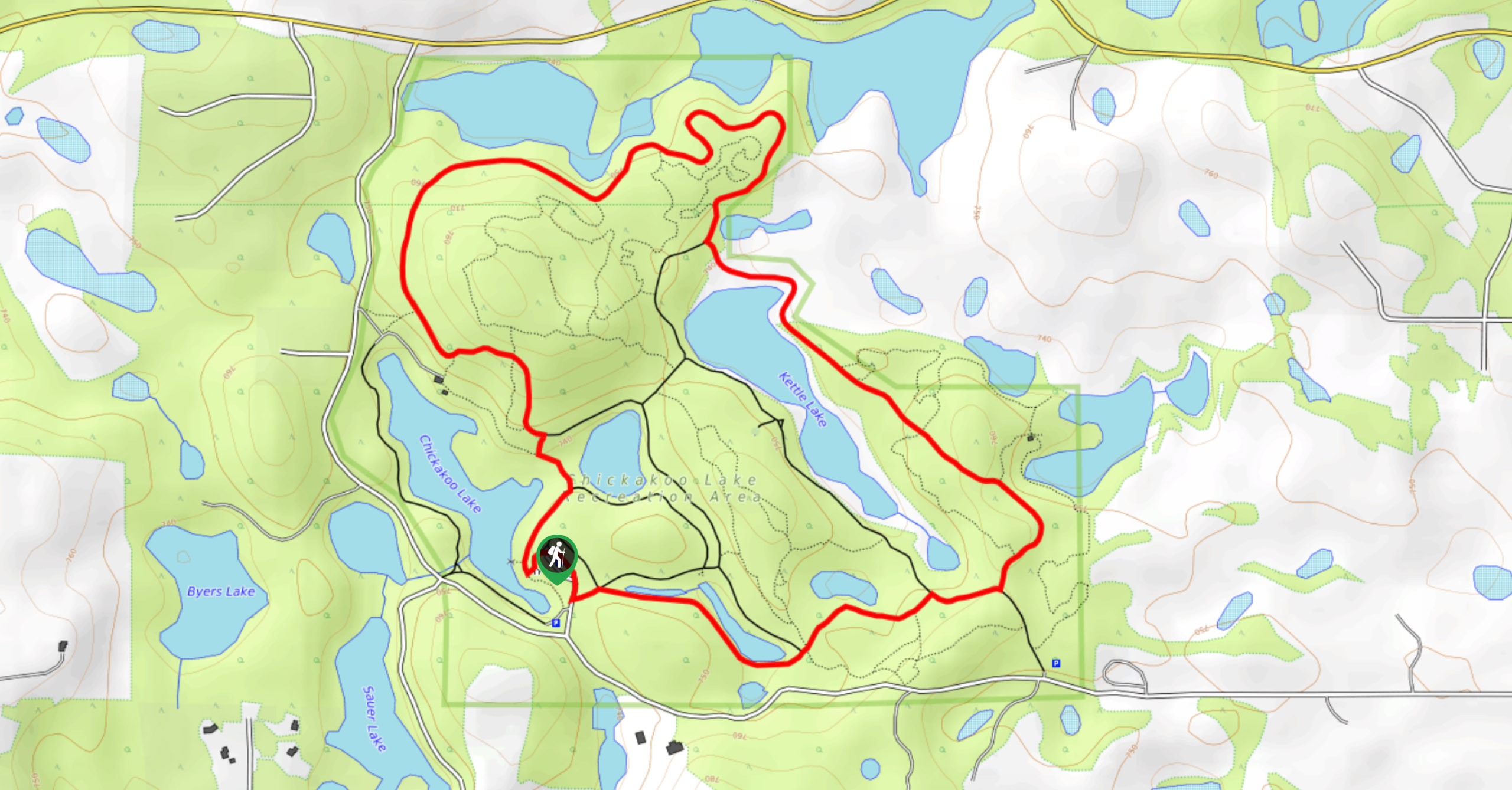 Chickakoo Lake Outer Loop Map