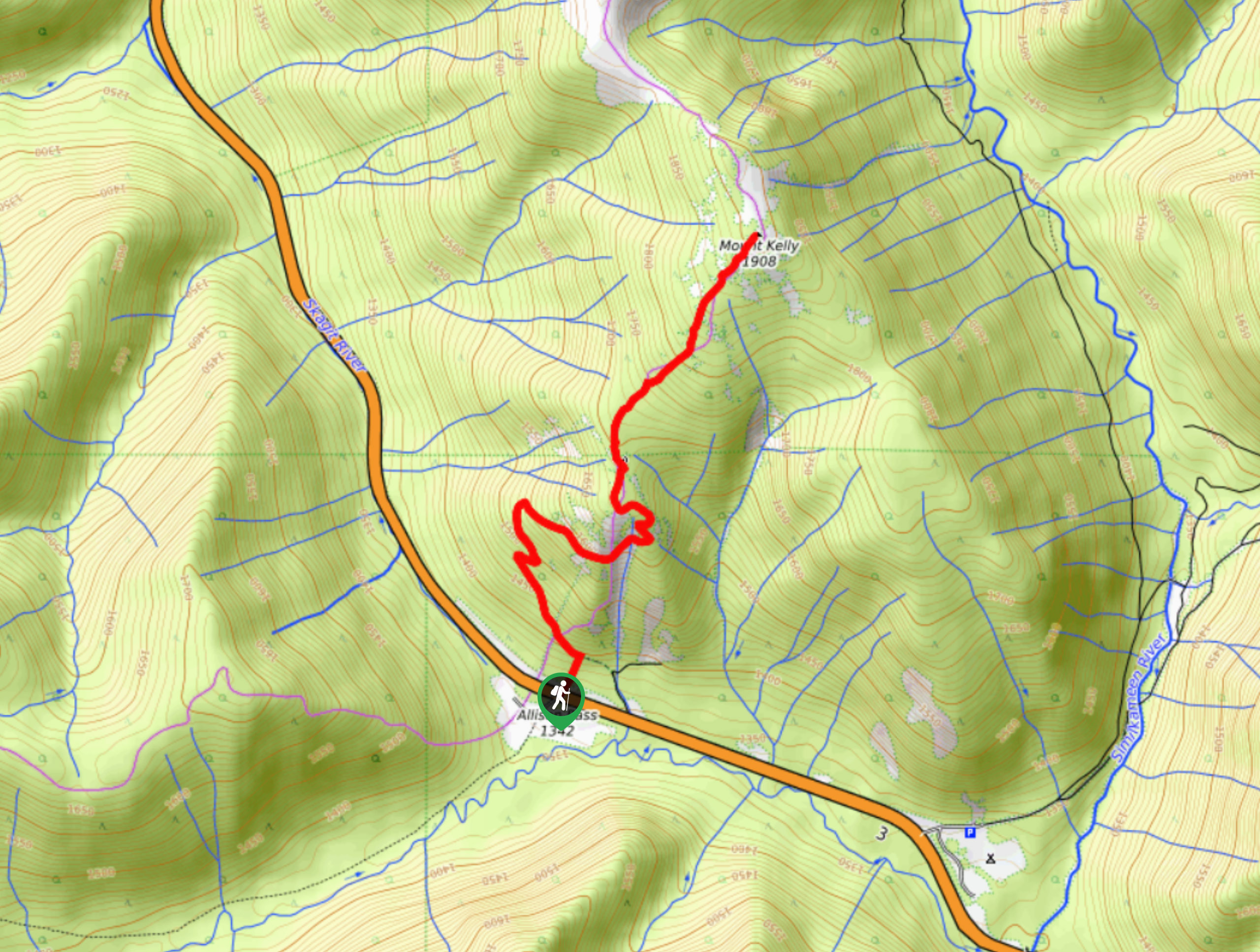 Mount Kelly Trail Map