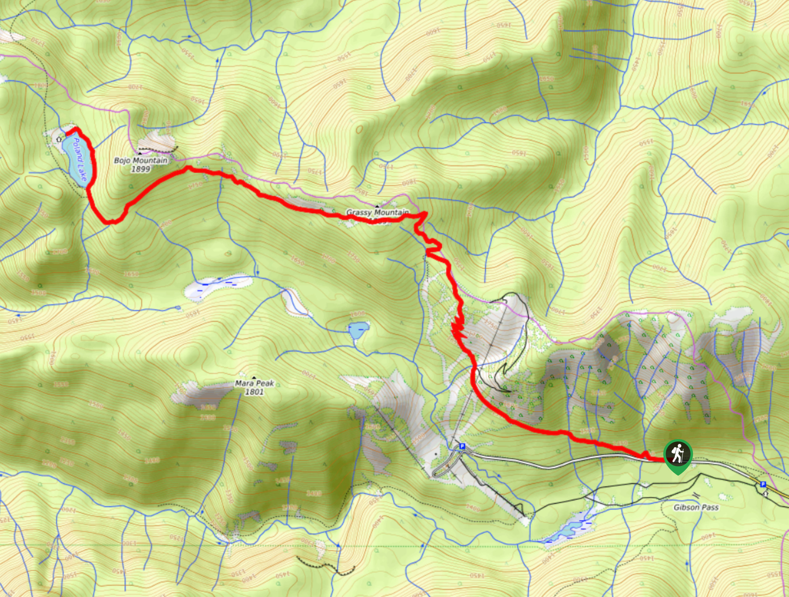 Poland Lake Trail Map
