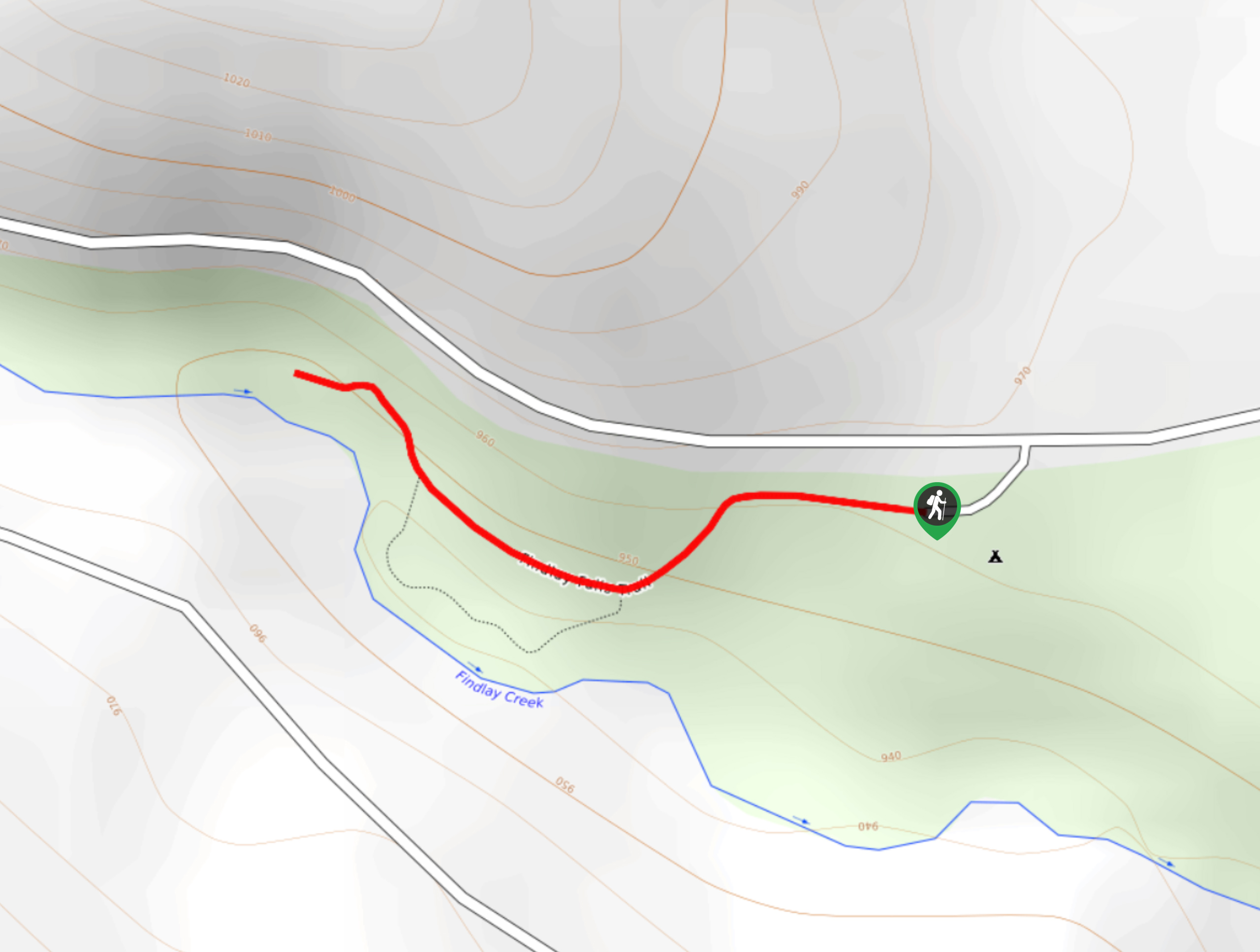 Findlay Falls Trail Map
