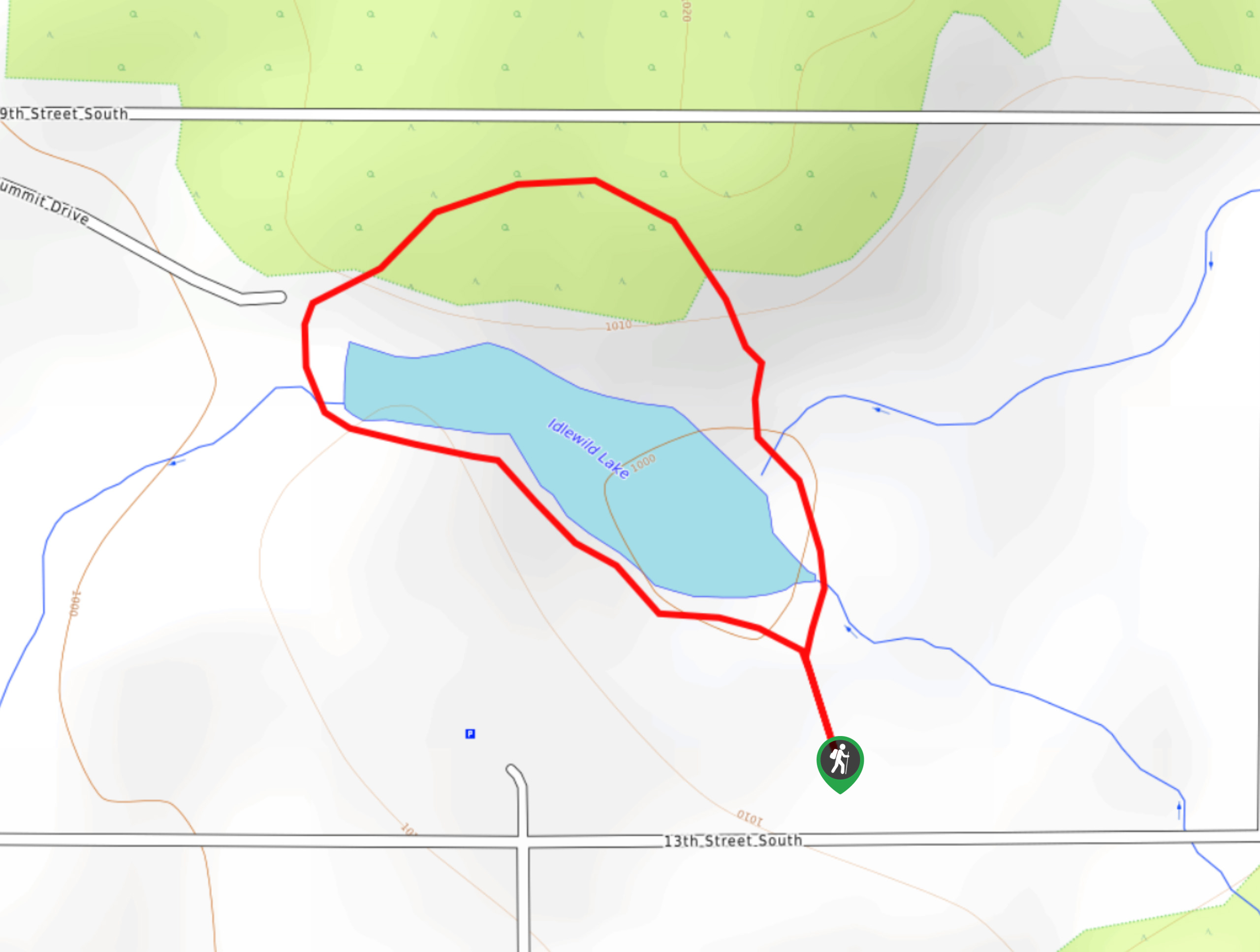 Idlewild Lake Loop Map