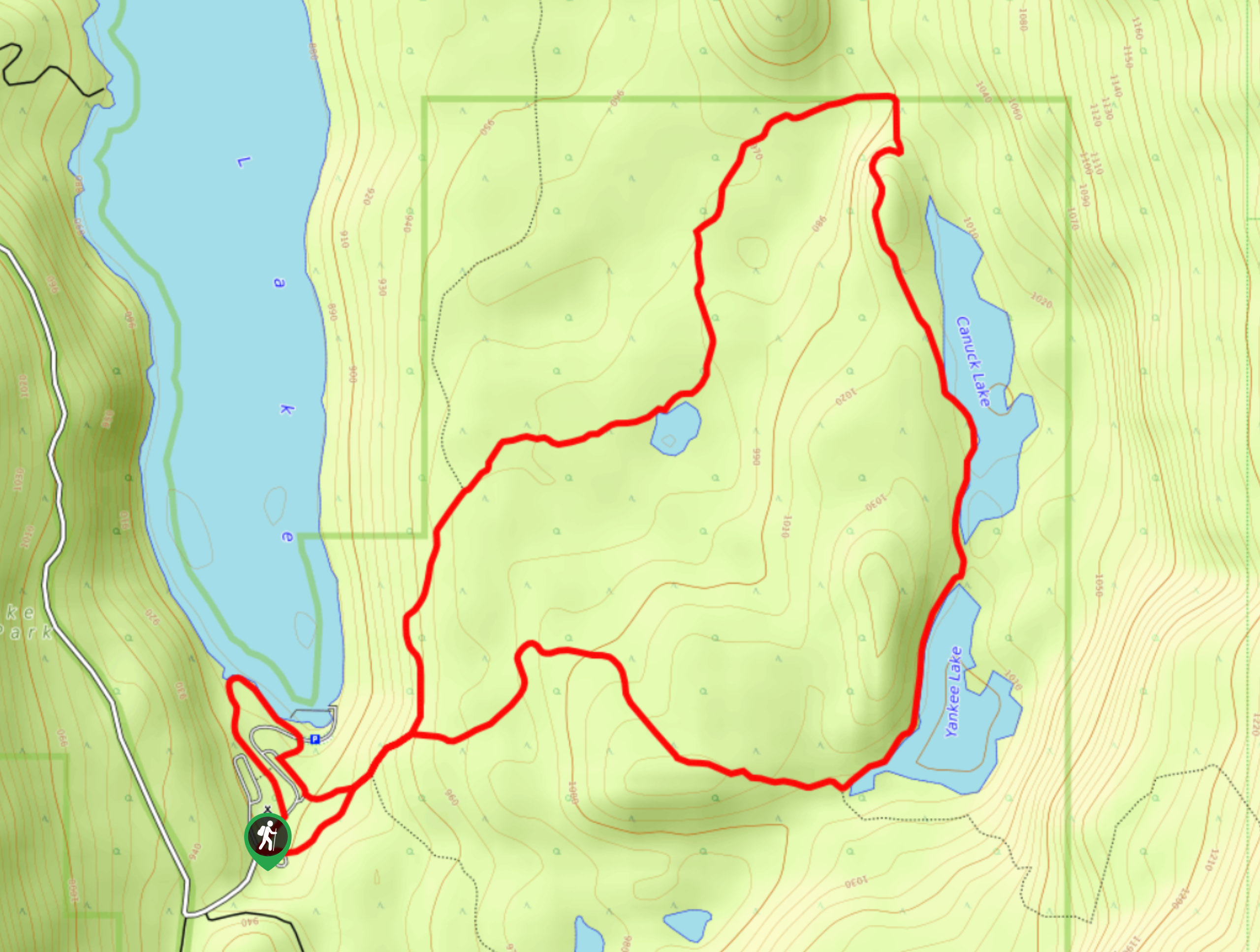 Premier Lake to Canuck Lake Loop Map