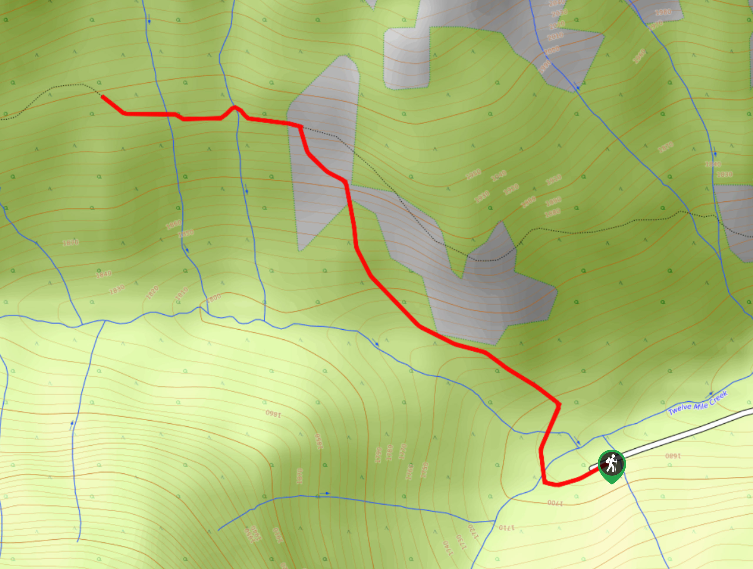 Upper Certainty Mine Trail Map