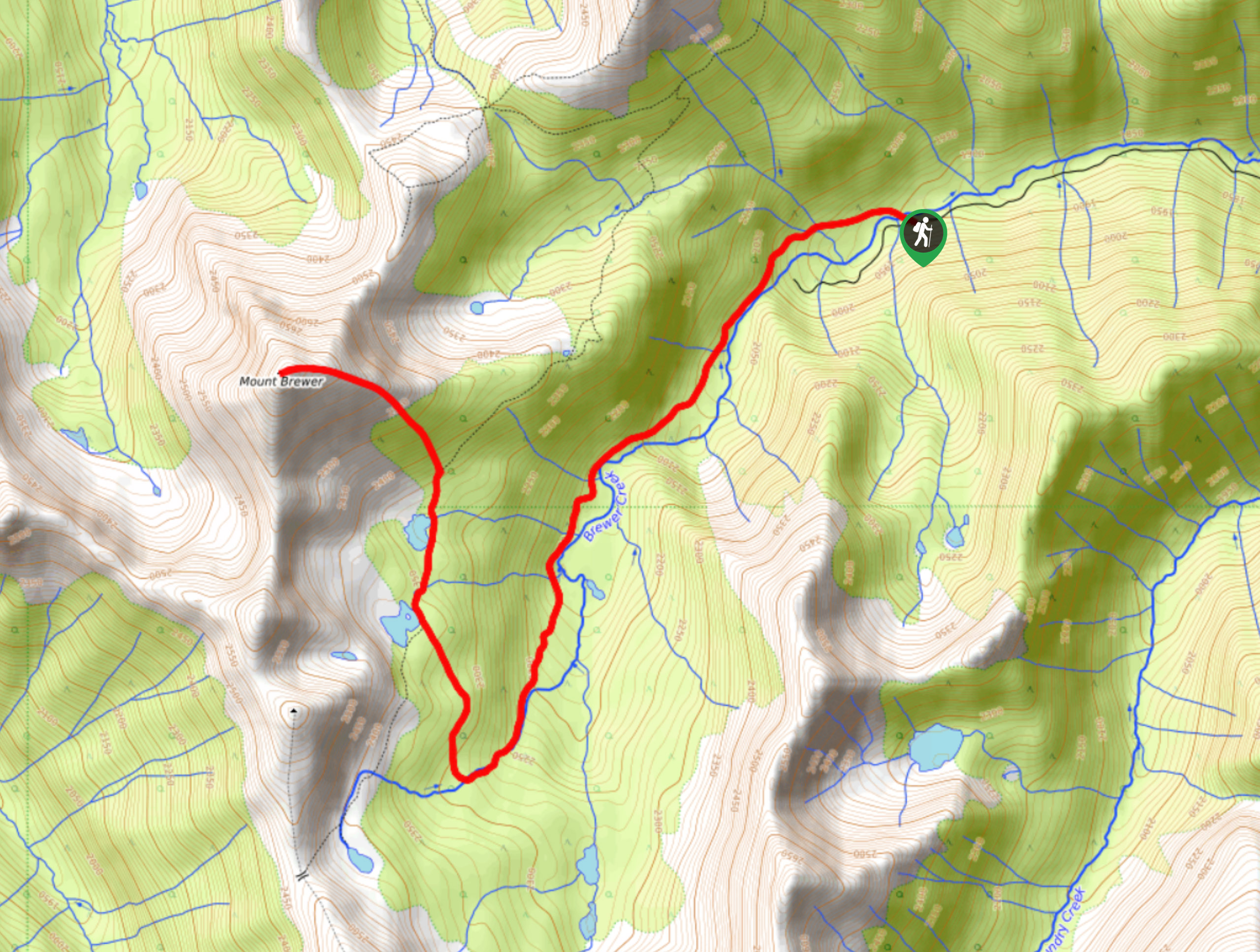 Mount Brewer Map