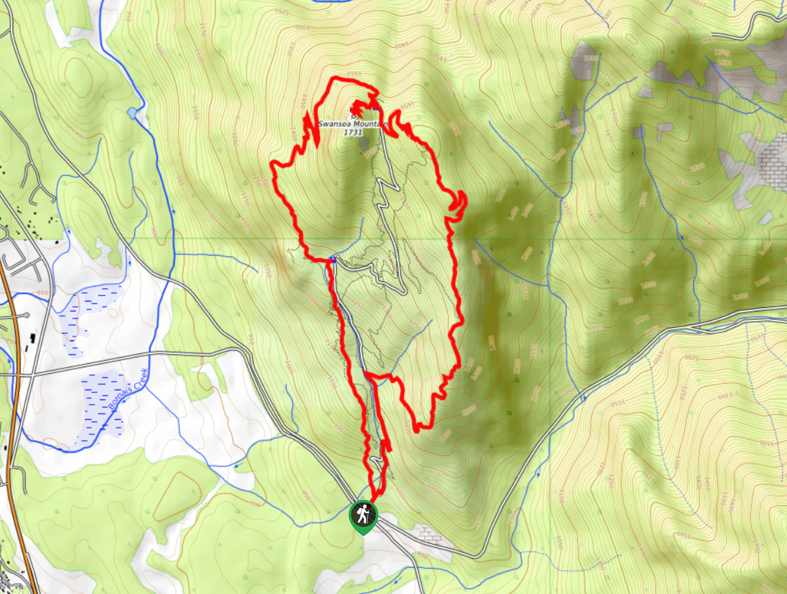 Mount Swansea Double Peak Loop Map