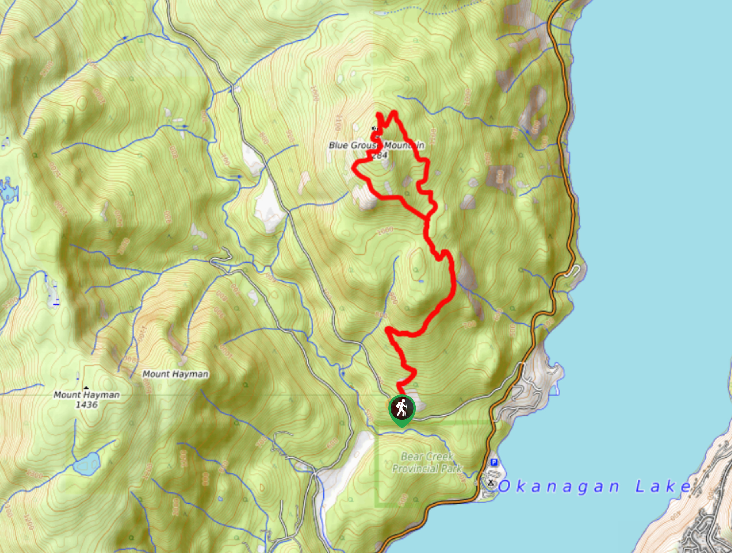 Blue Grouse Mountain Hike Map