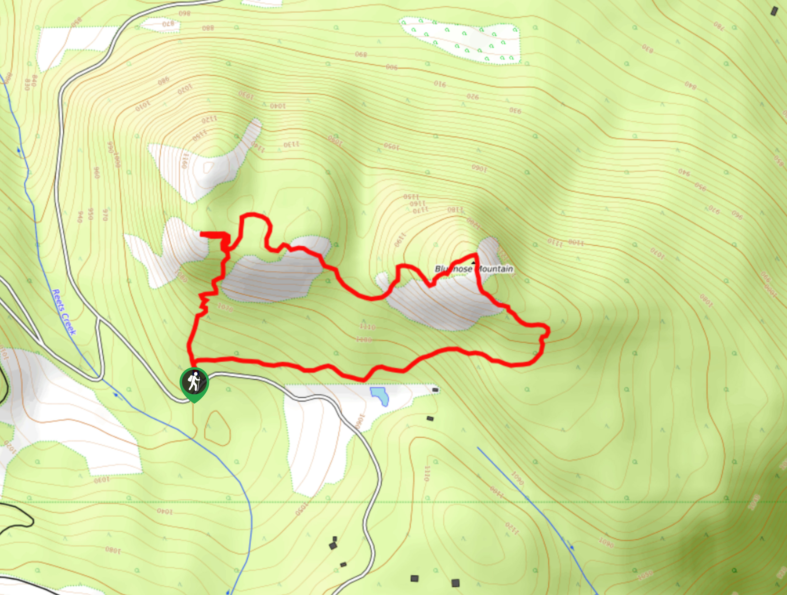 Bluenose Mountain Hike Map