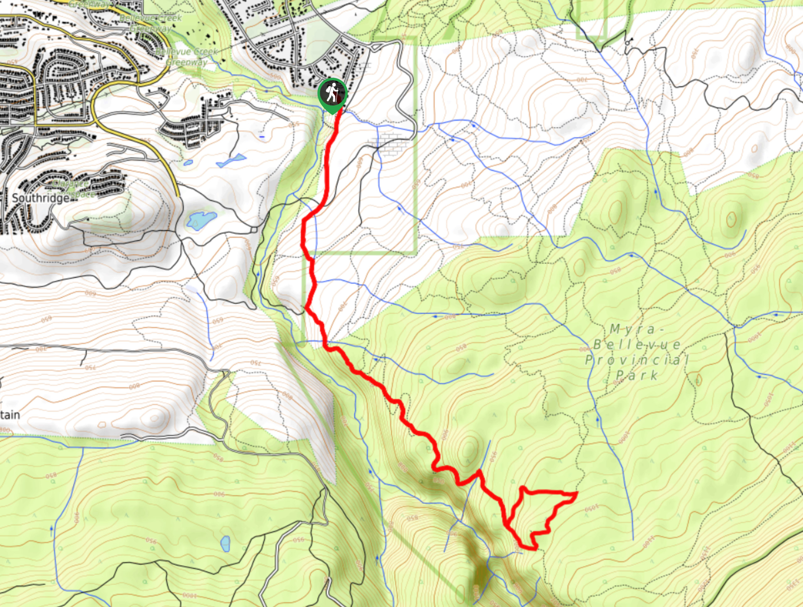 Crawford Canyon, Astrid and Lookout Trail Map