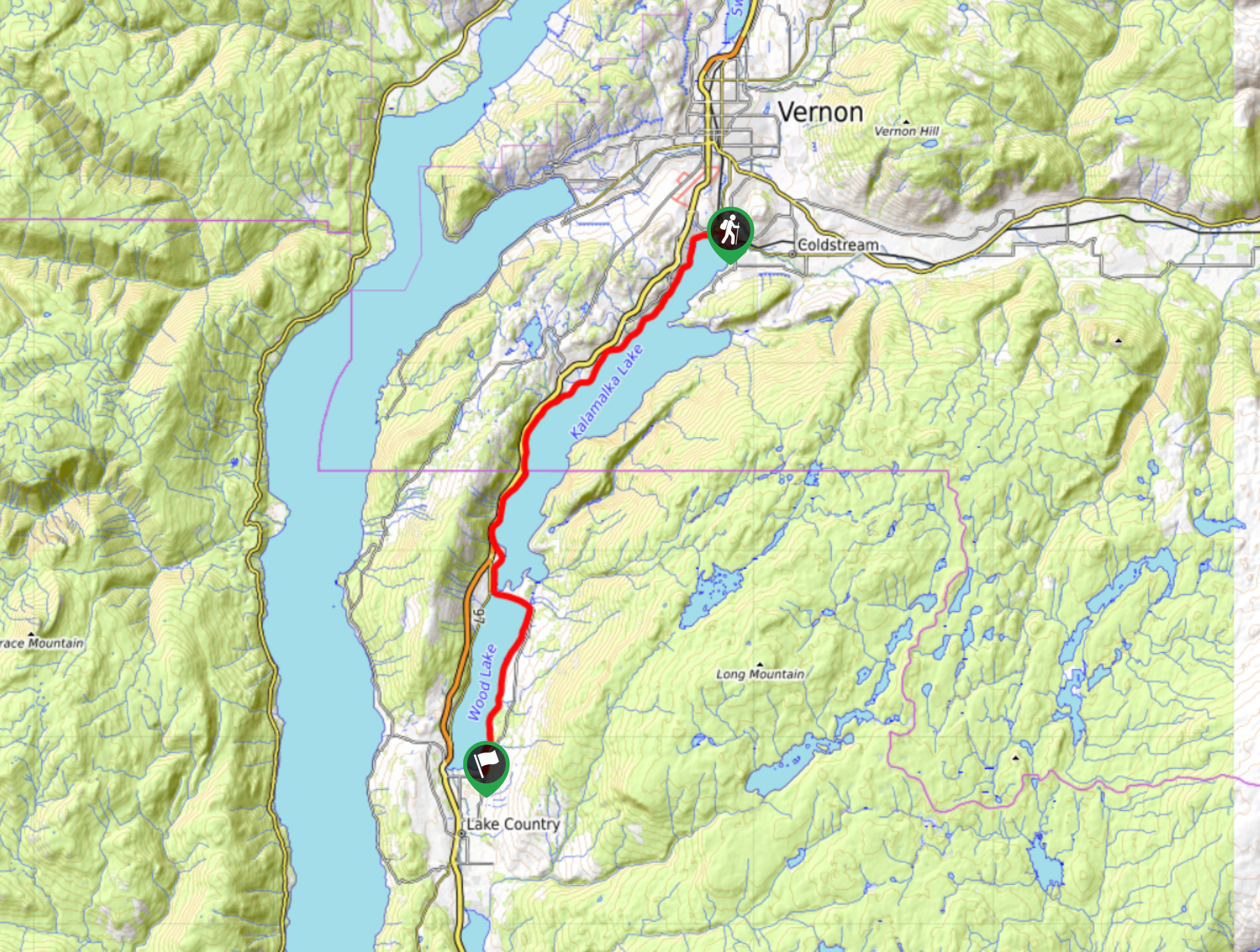 Okanagan Rail Trail Map