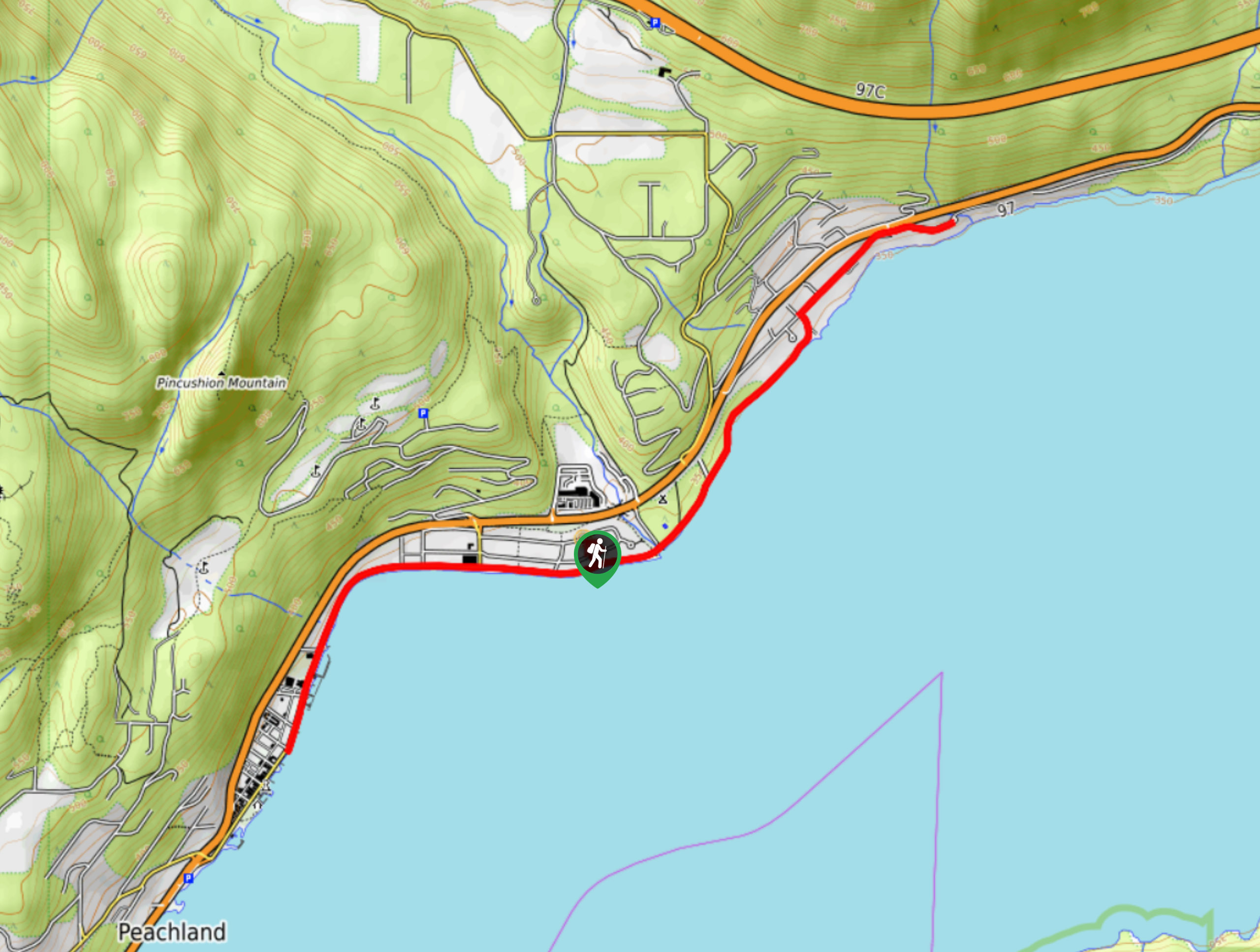 Peachland Waterfront Hike Map
