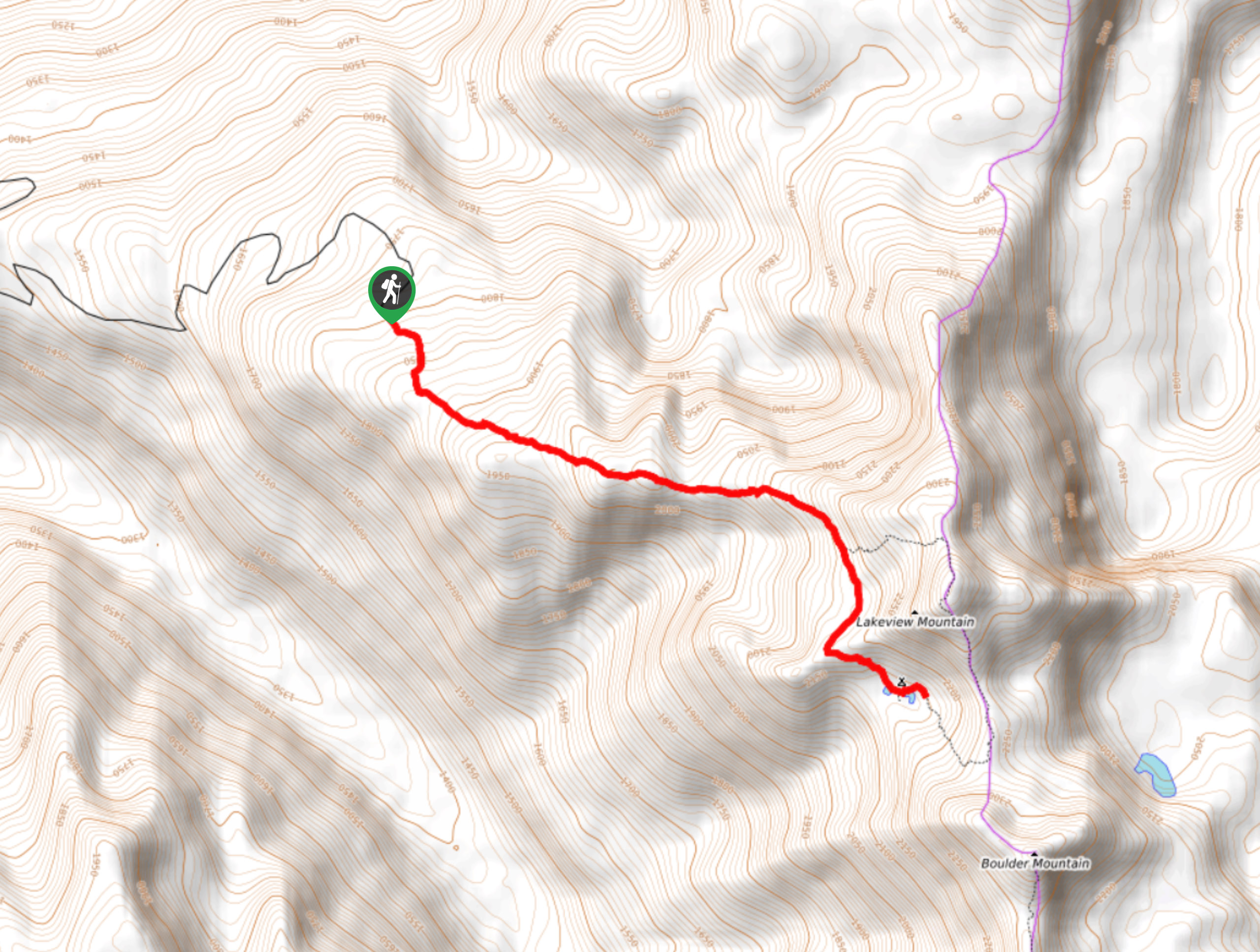 Twin Lakes Hike Map