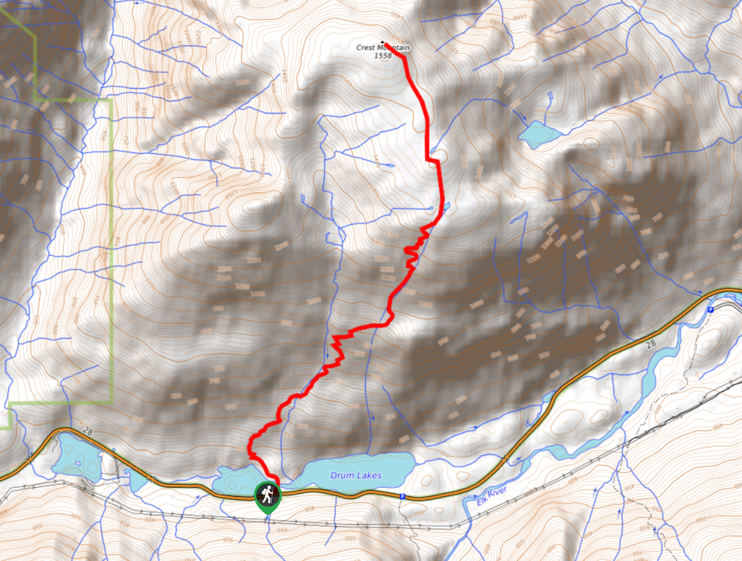 Crest Mountain Trail Map