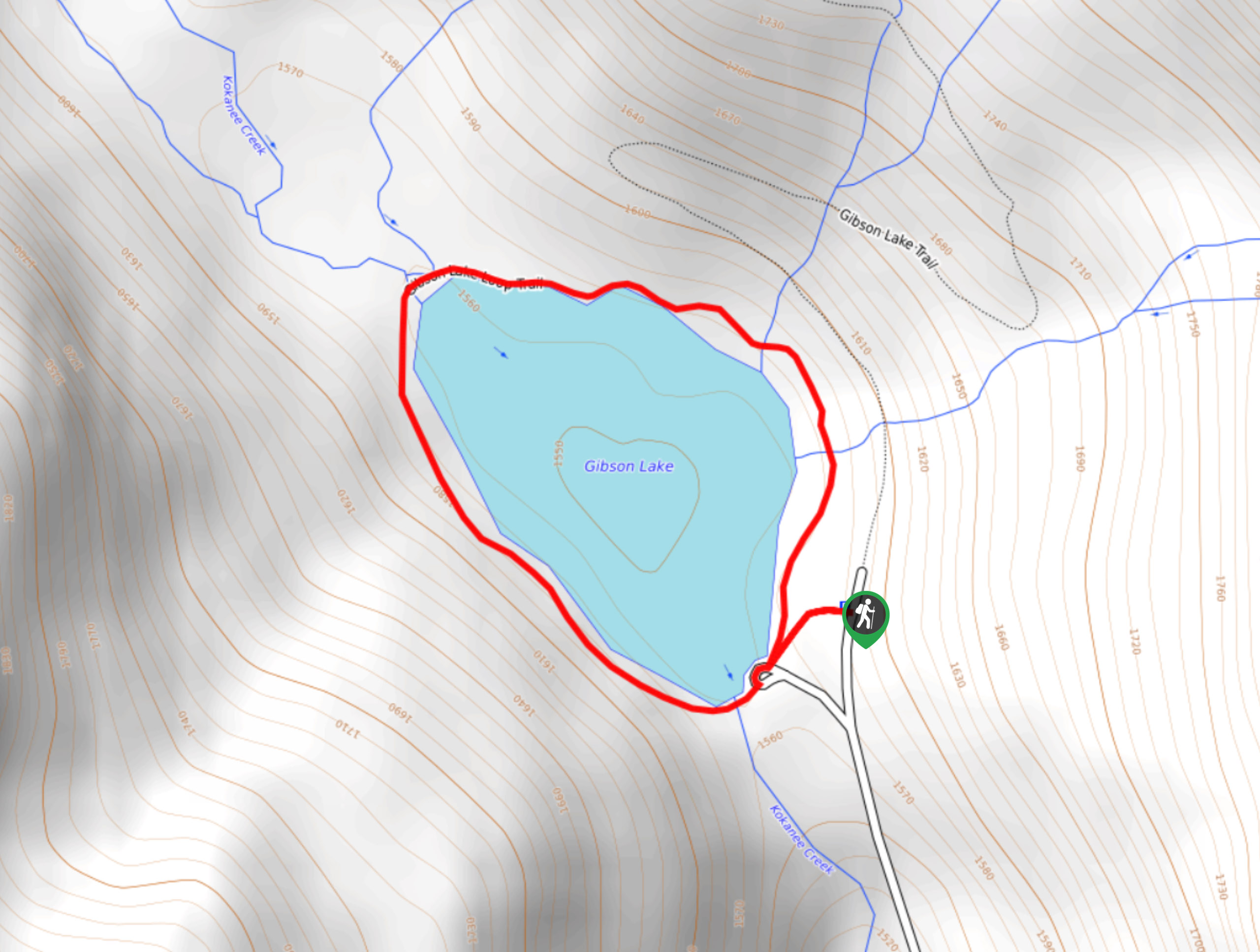 Gibson Lake Loop Hike Map