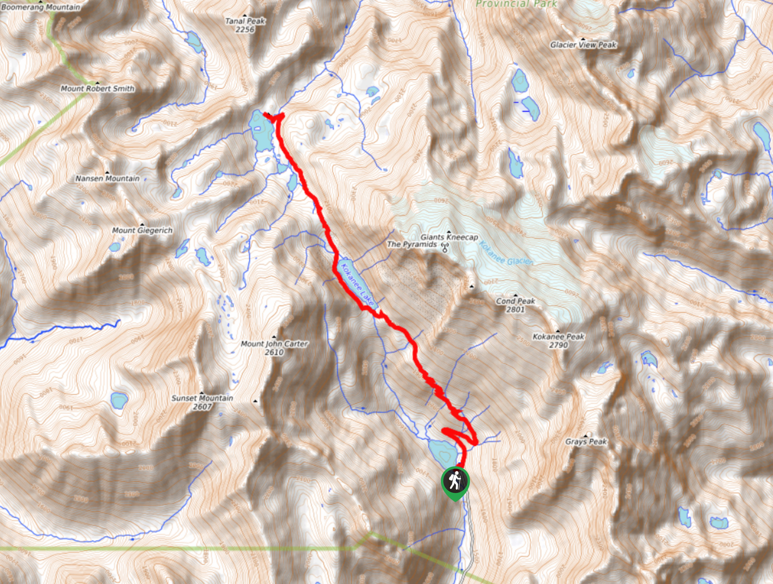 Gibson Lake Trail to Keen Lake Map