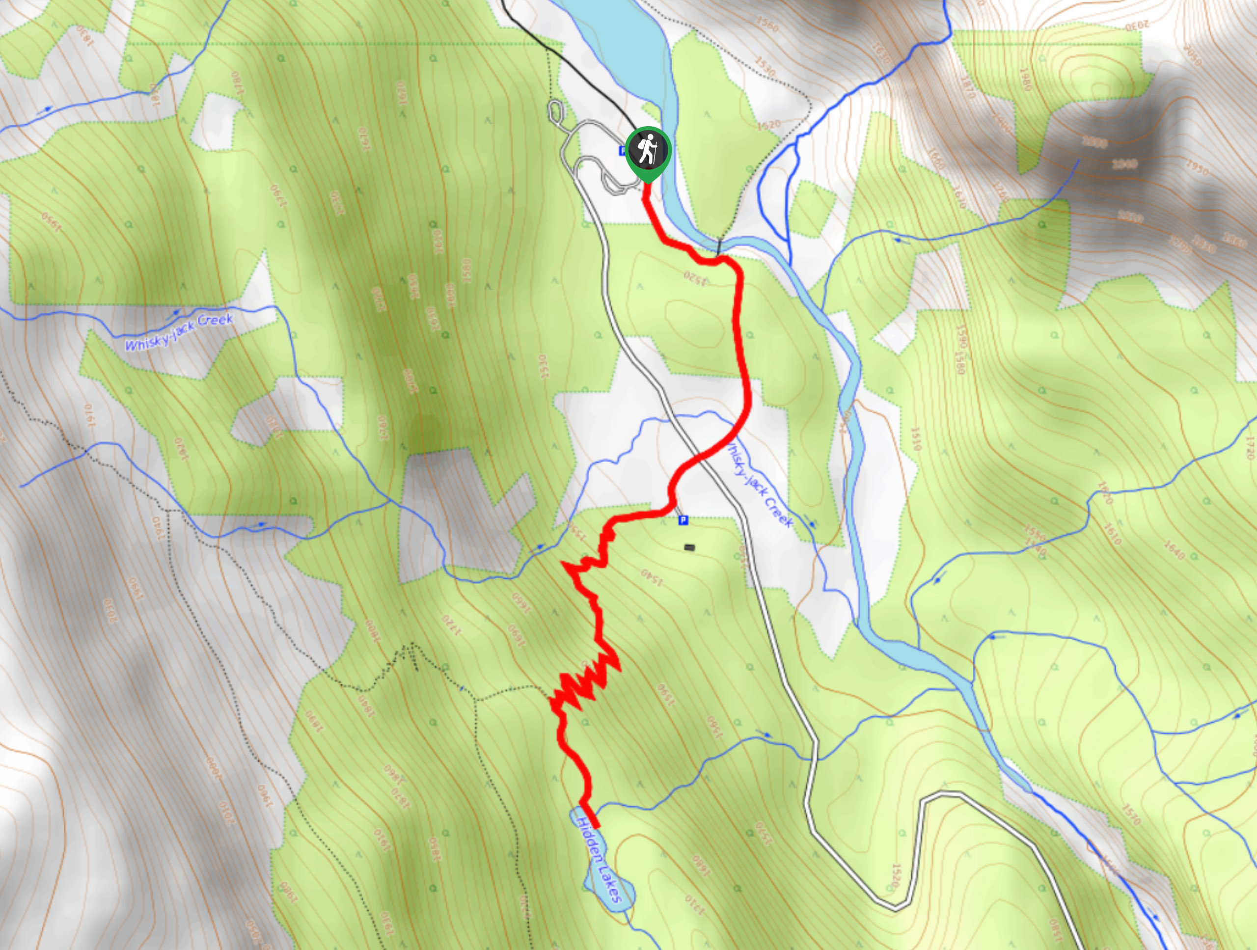 Hidden Lakes Trail Map