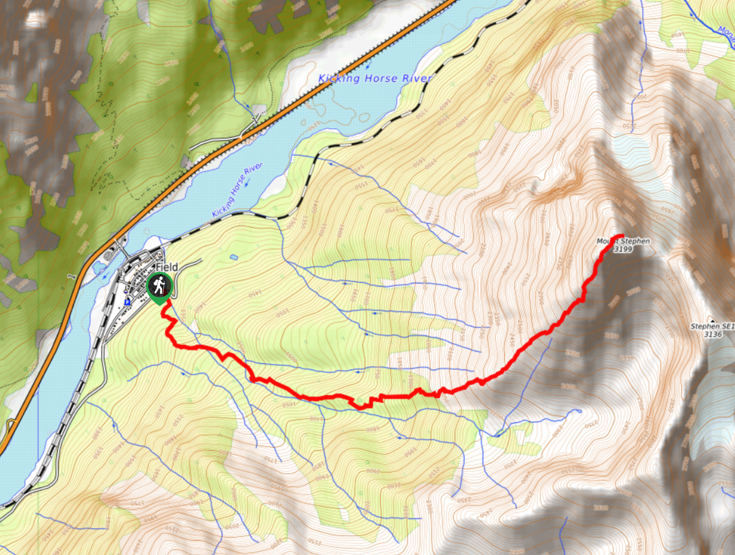 Mount Stephen Quarry Hike Map