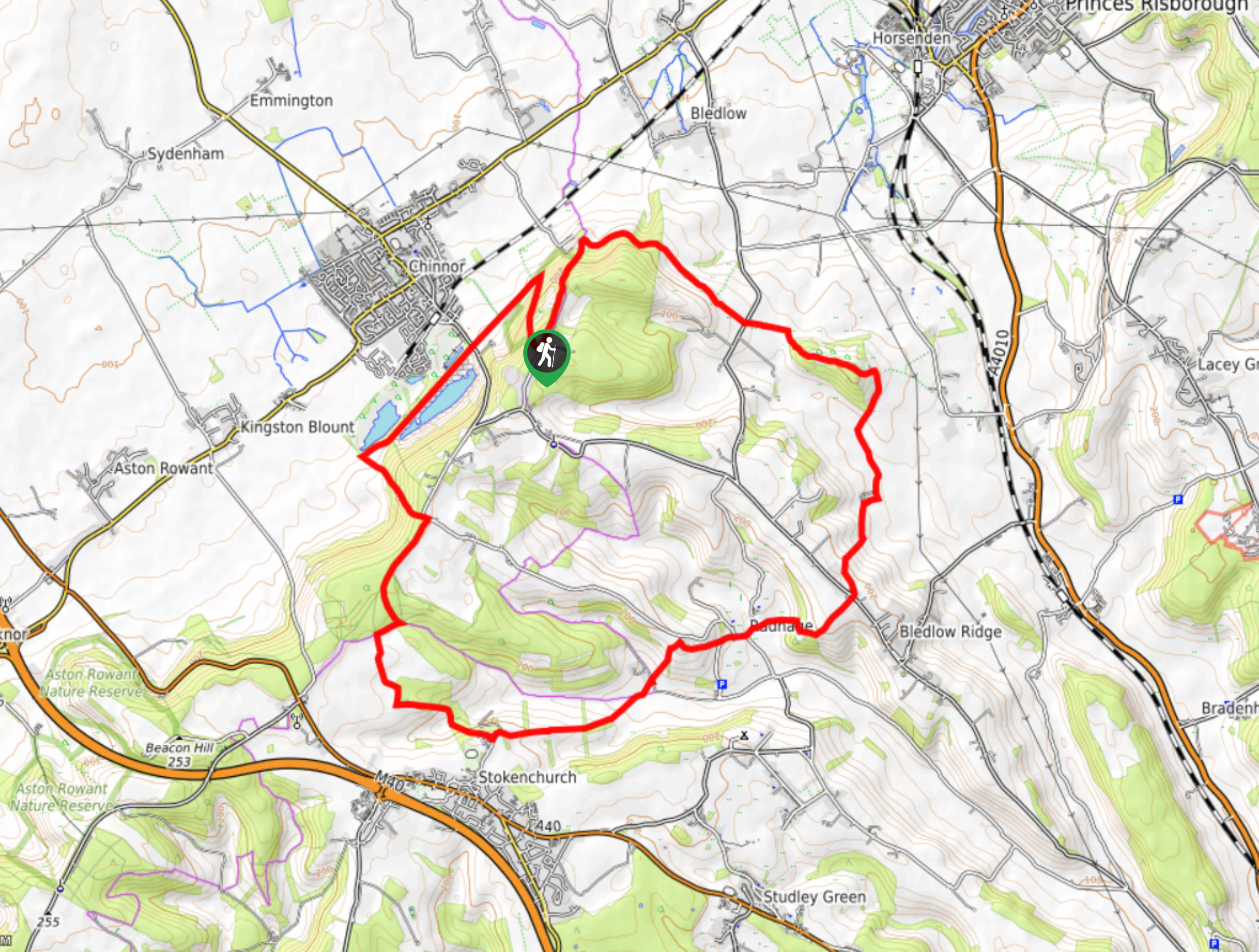 Bledlow Great Wood and Radnage Walk Map