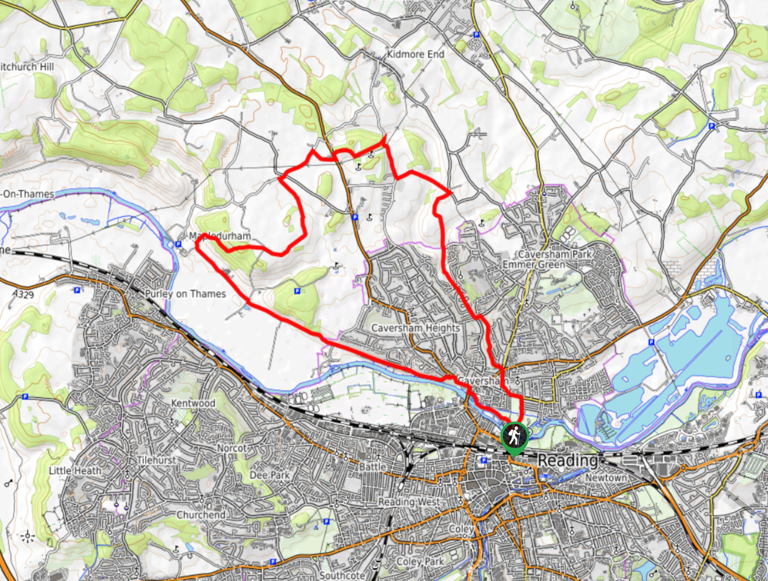 Caversham Mapledurham Loop Map