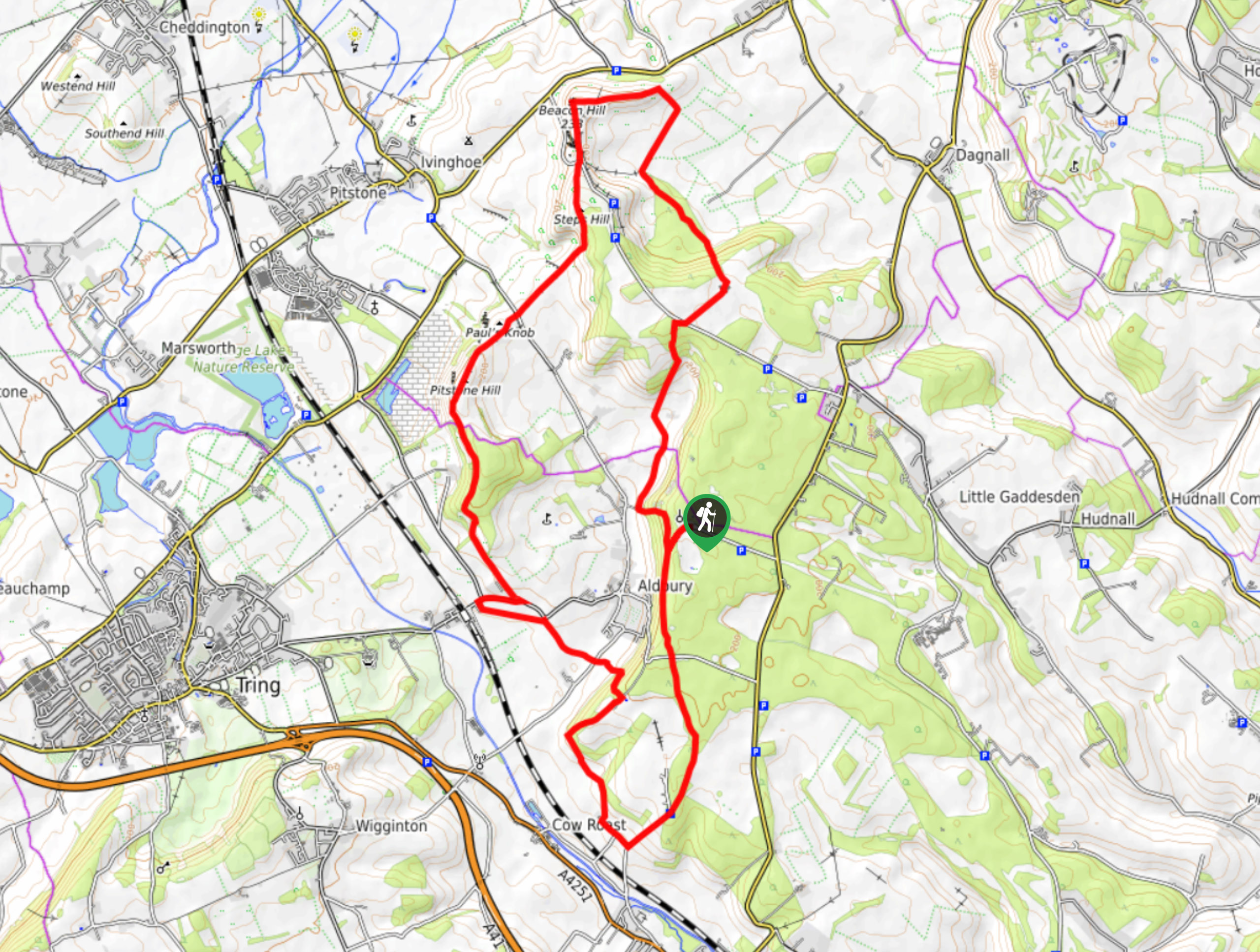 Clipper Down, Steps Hill, and Pittone Hill Loop Map