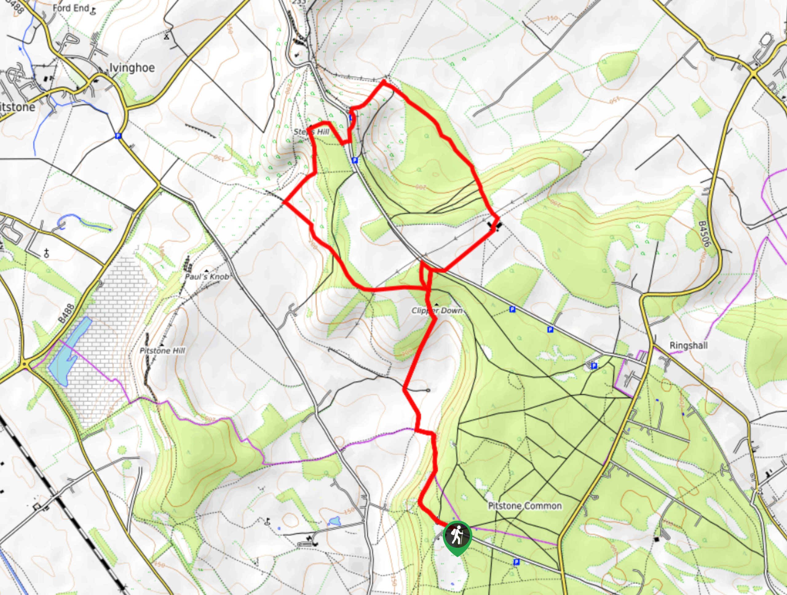 Clipper Down and Steps Hill Map