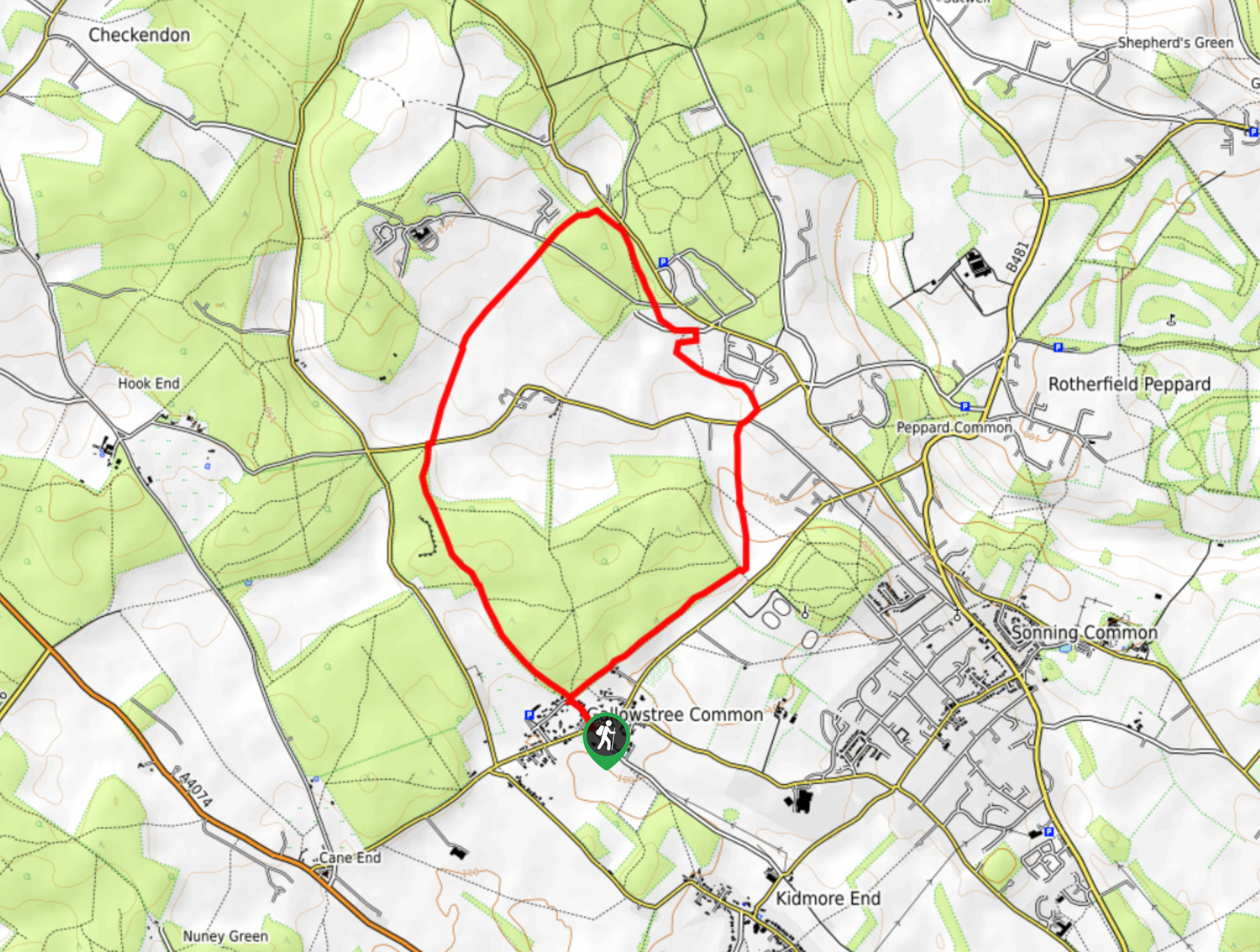 Gallowstree Common Circular Walk Map