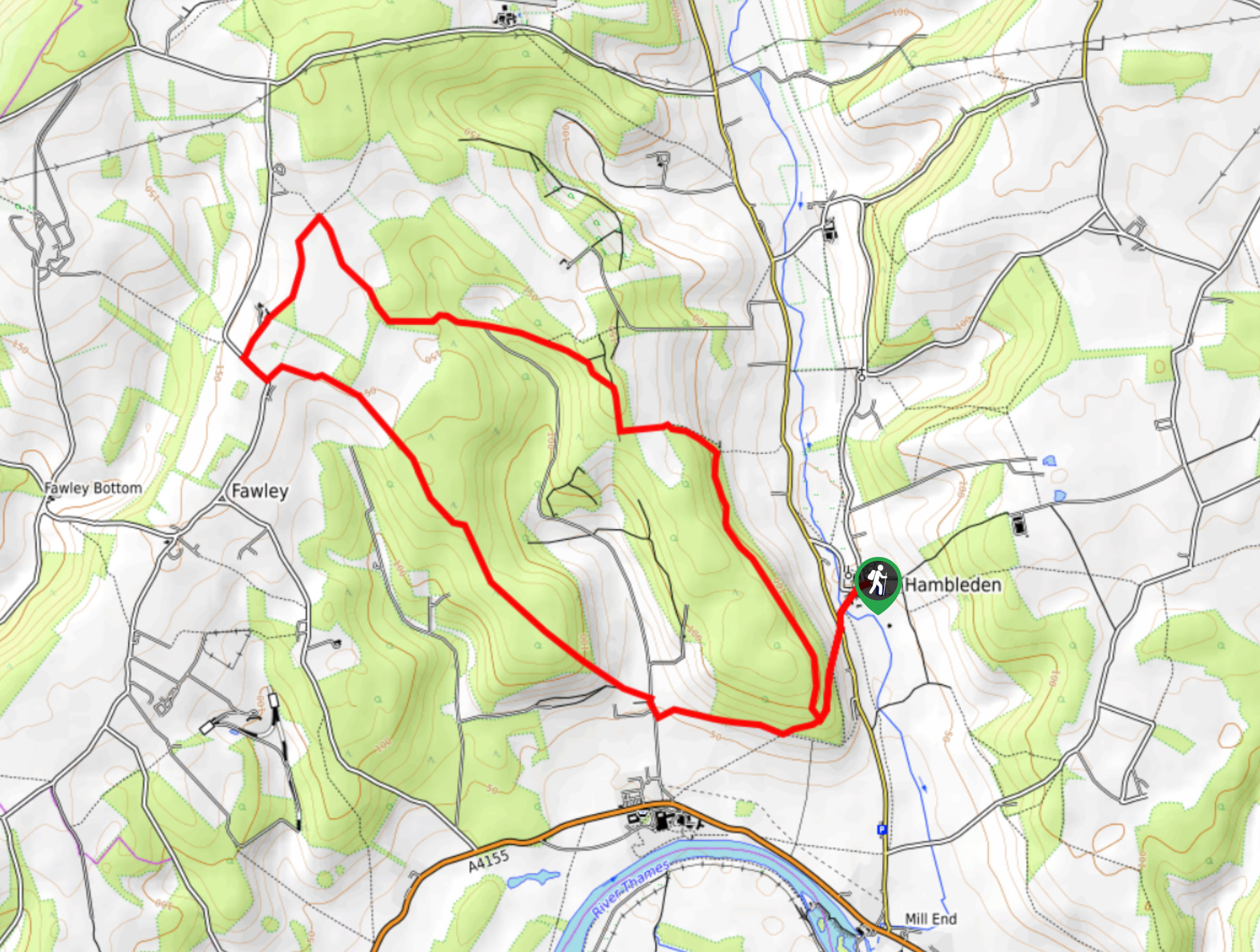 Great Wood of Hambleden Walk Map