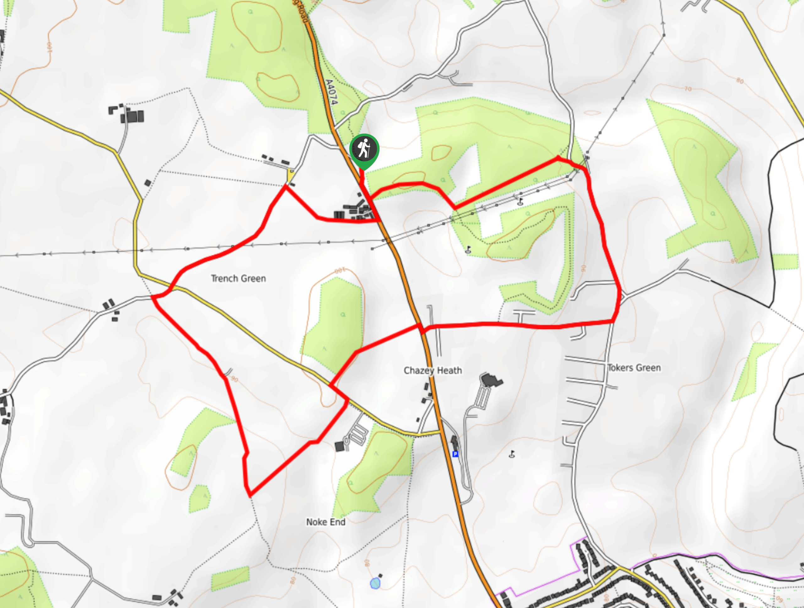 Packhorse and Chazey Heath Walk Map