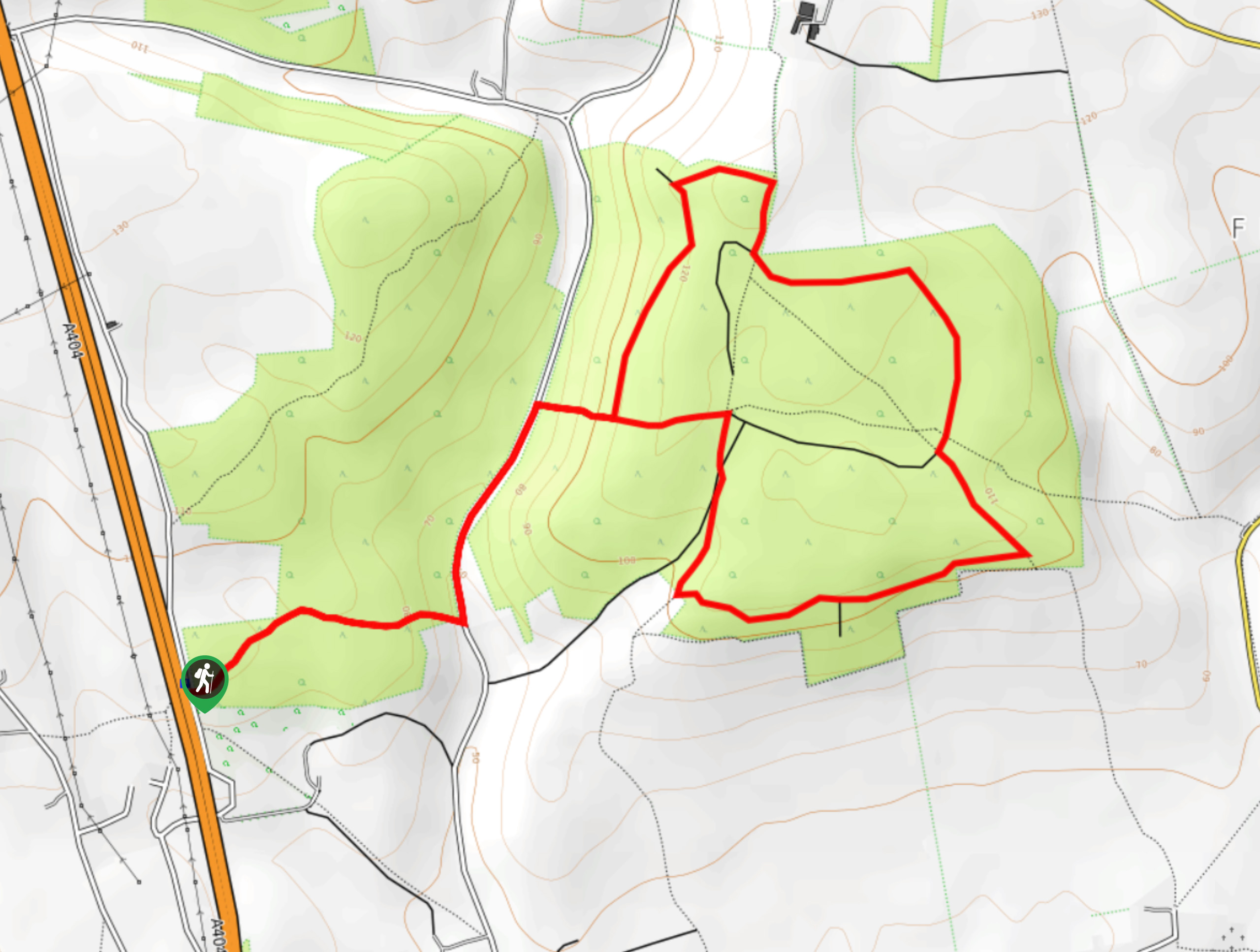 Warren, Horton, and Bloom Woods Circular Map