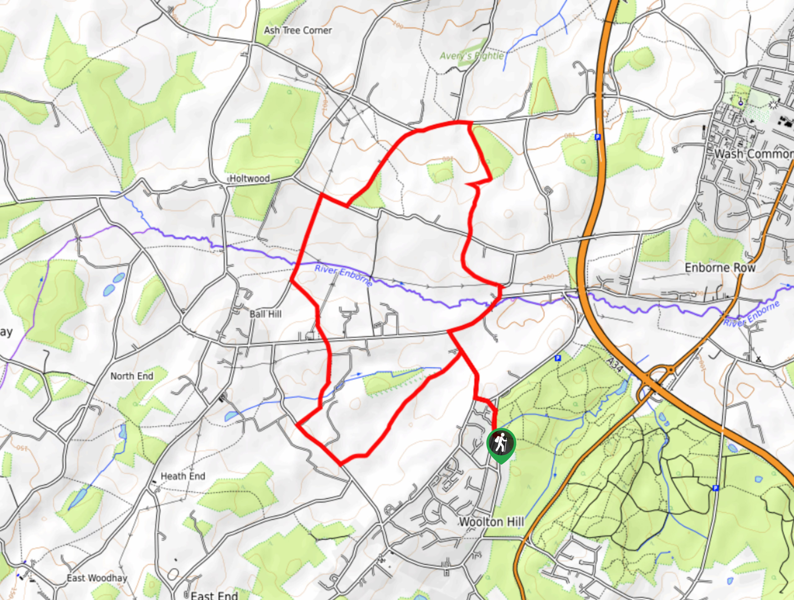 Woolton Hill Walk Map