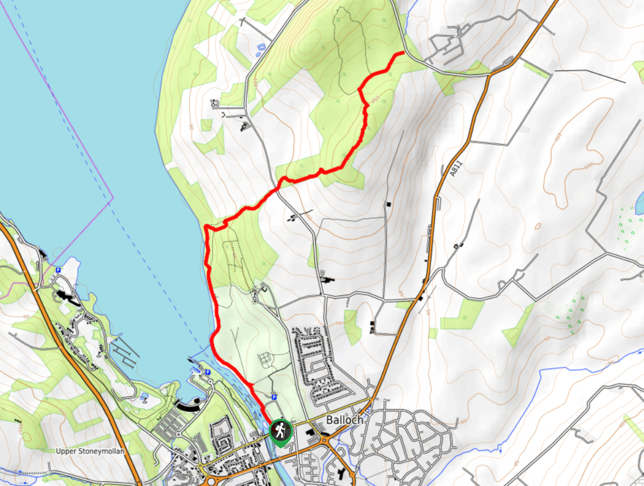 Balloch Country Park and Whinny Hill Walk Map