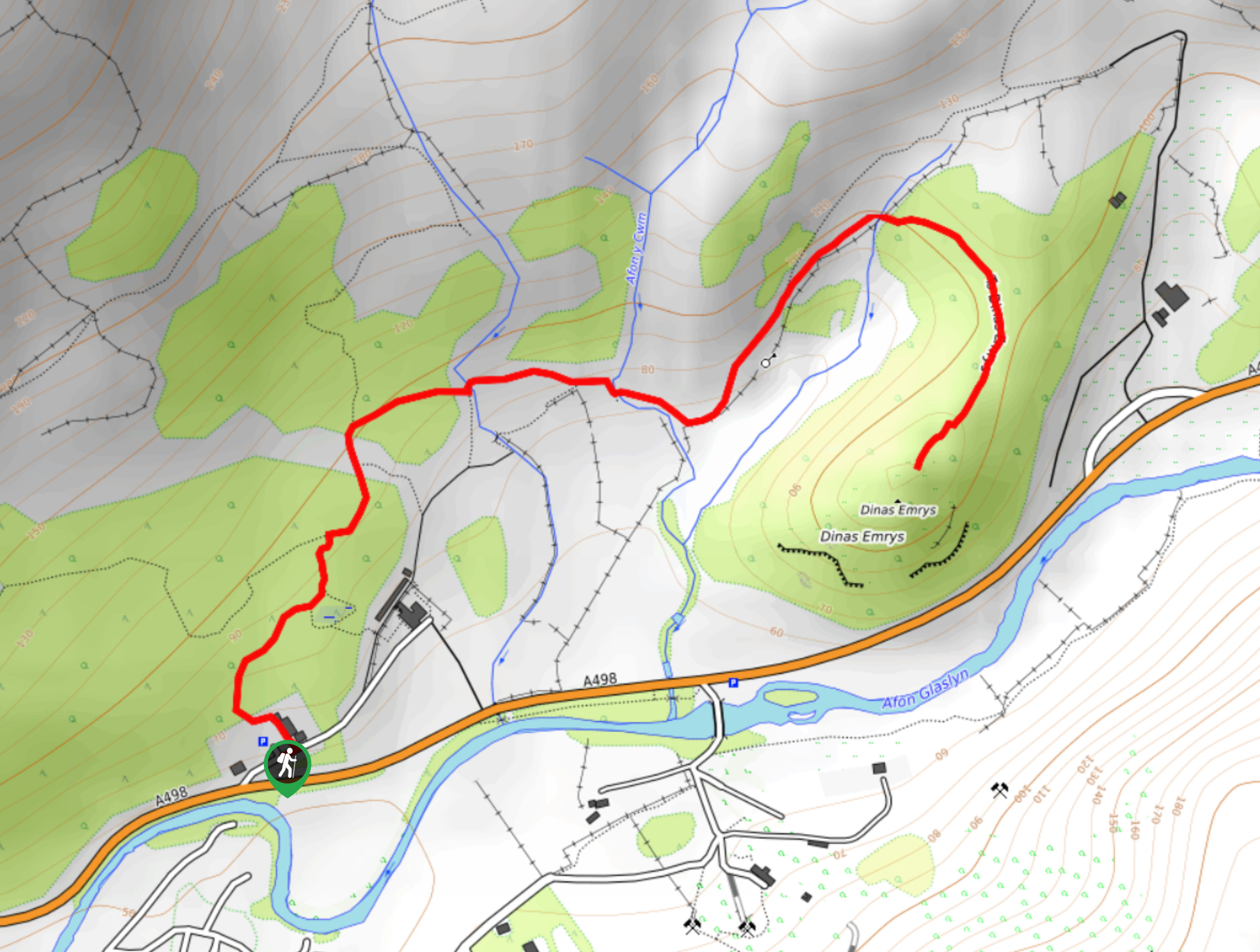 Dinas Emrys Trail Map