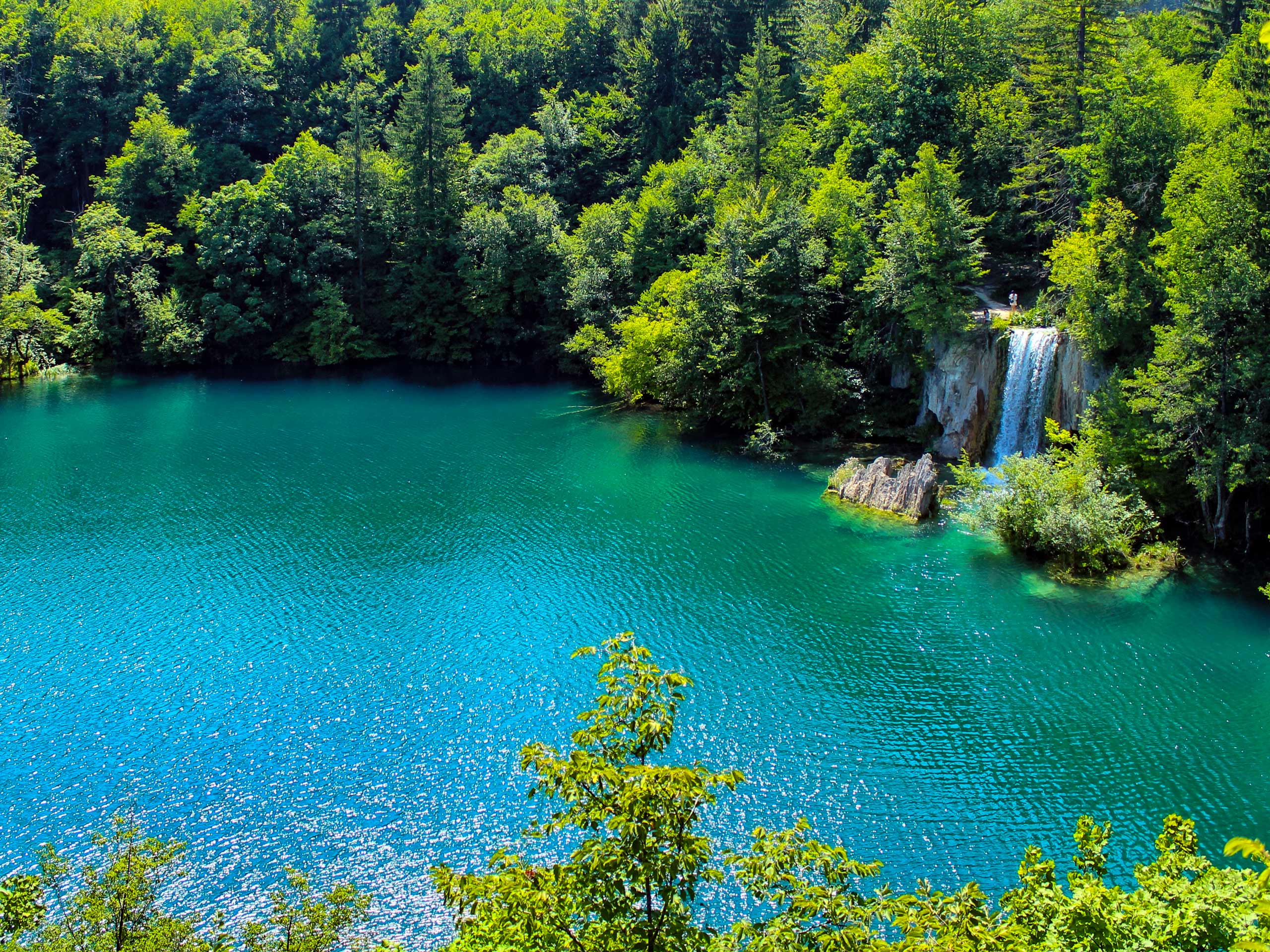 Plitvice Lakes National Park lakes and waterfalls in Plitvicka Jezera Croatia