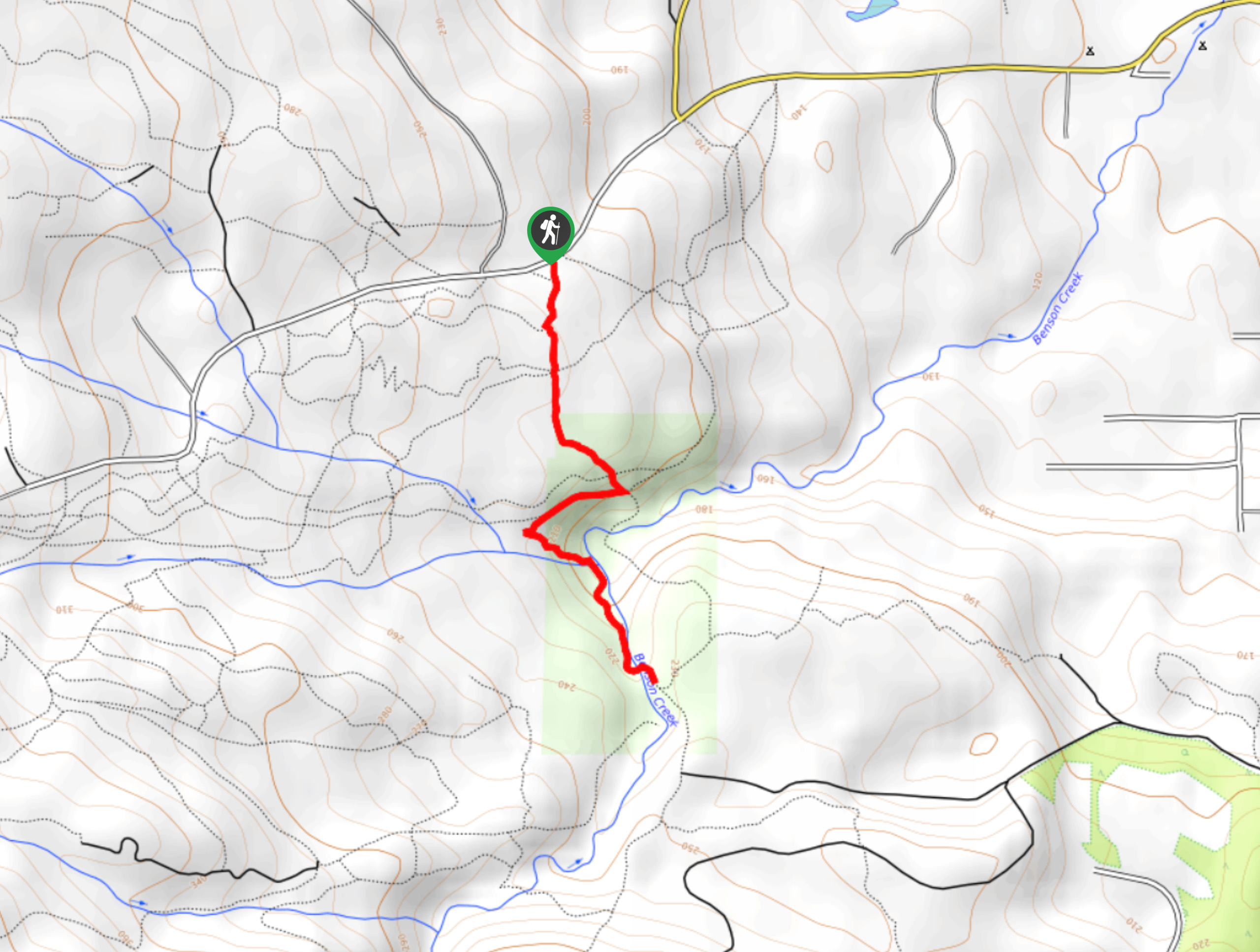 Benson Creek Falls Trail Map