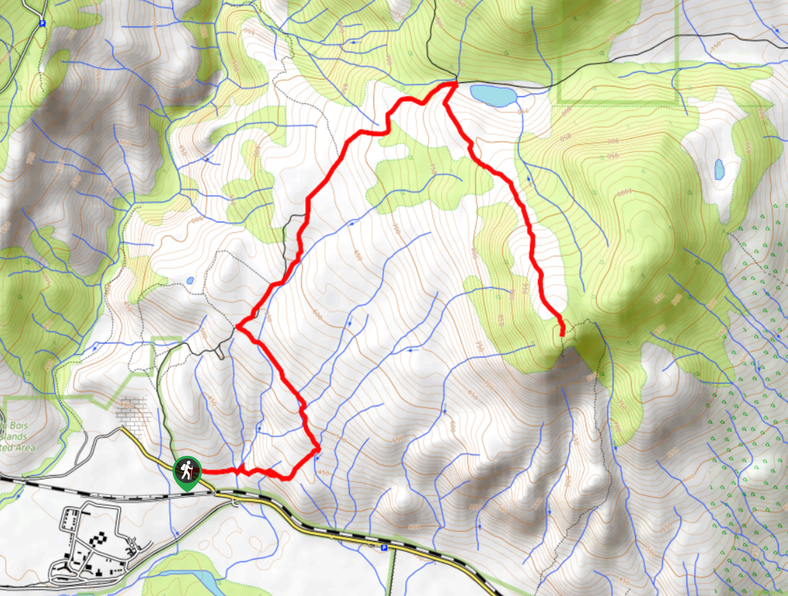 Mara Mountain Cliffs South Hike Map